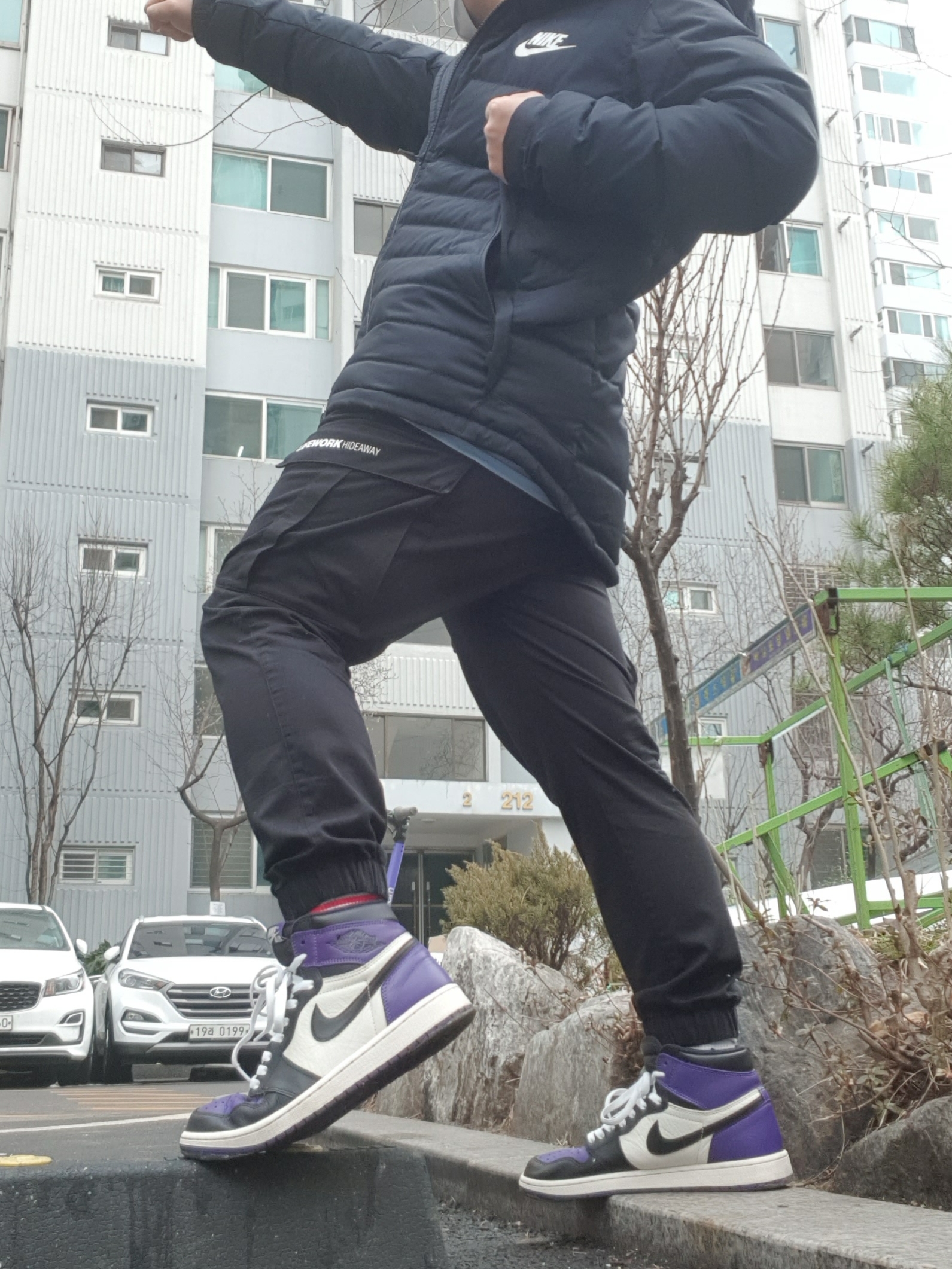 Jordan 1 Retro High Court Purple 착용 스타일