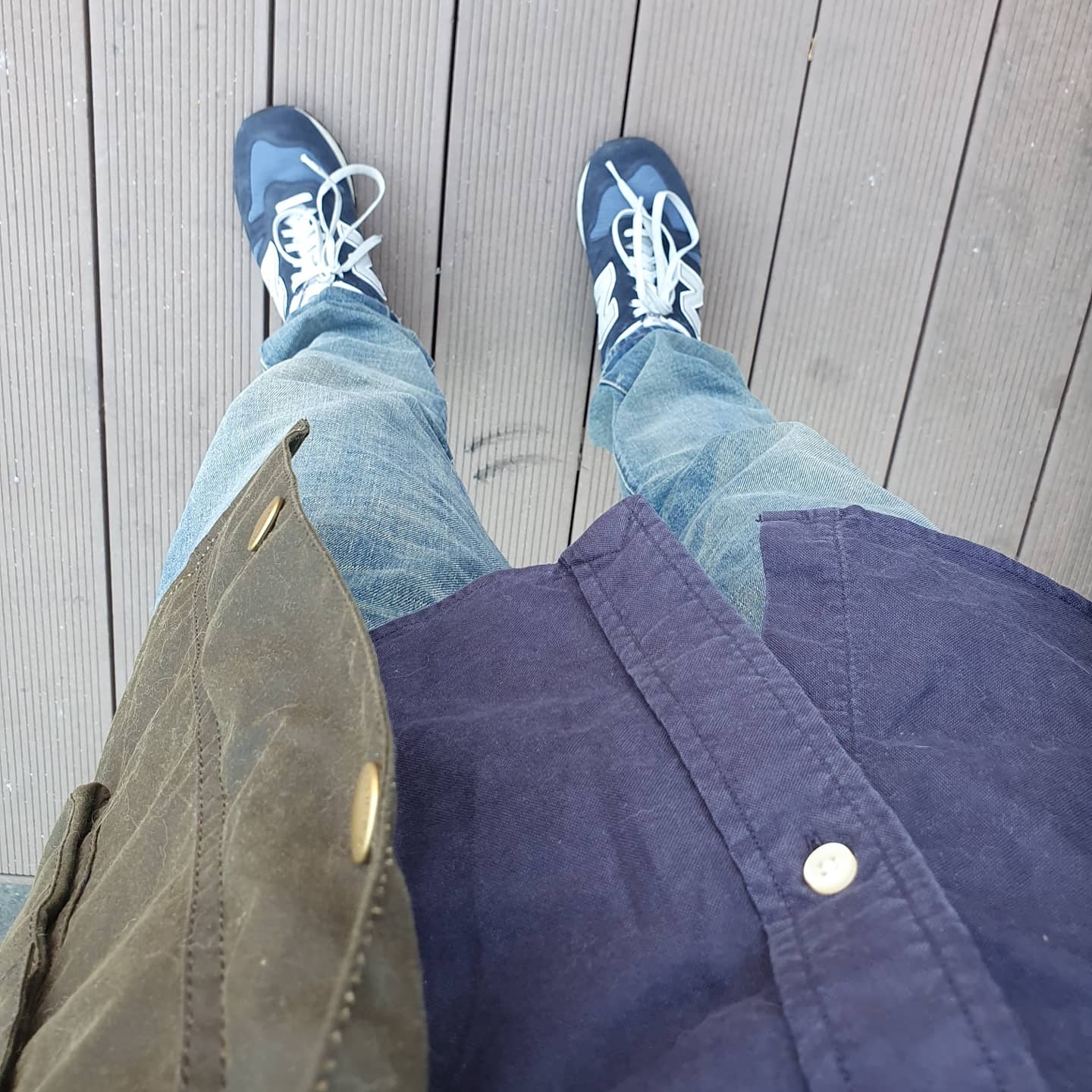 New Balance 1300 Made in USA Navy Grey 착용 스타일