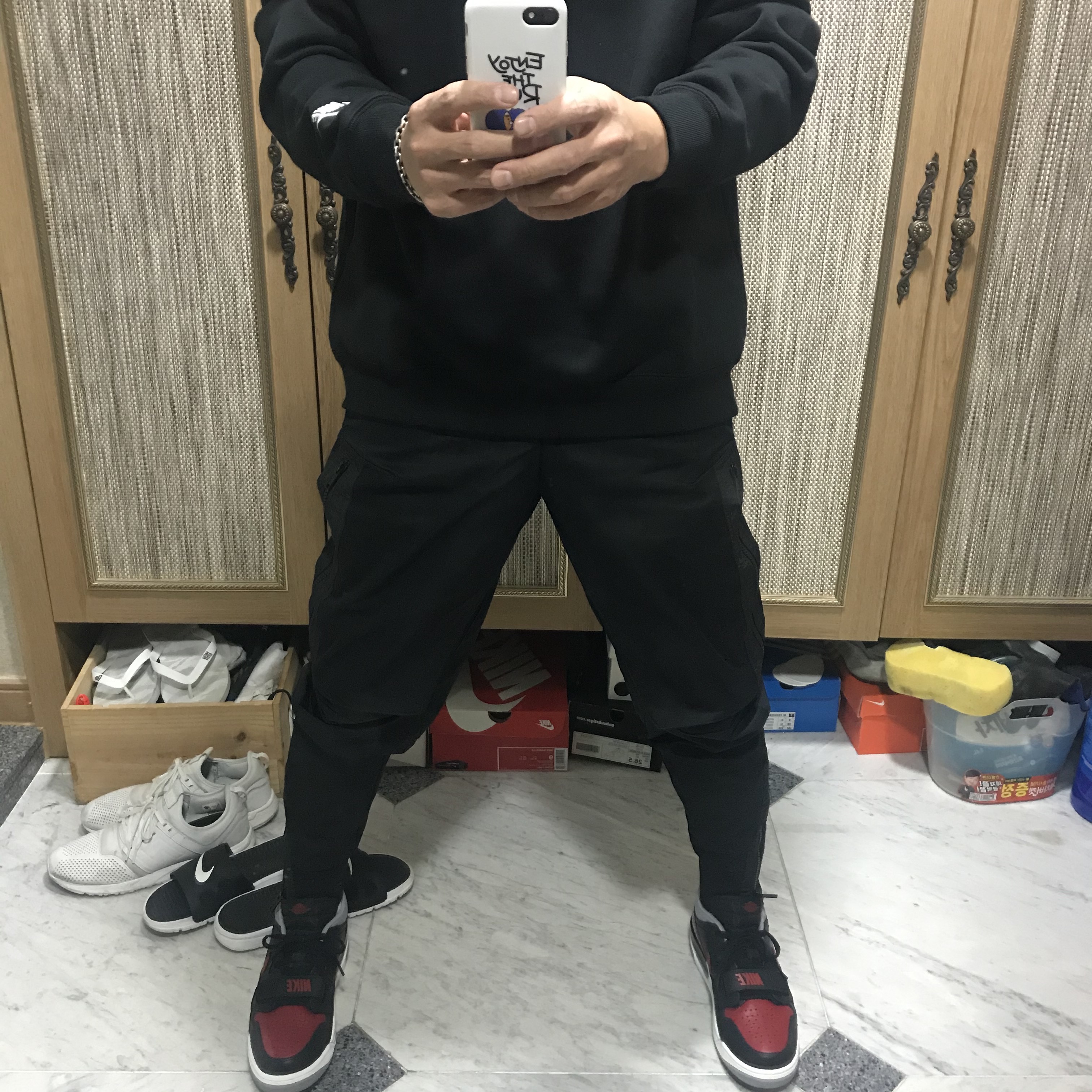 Jordan Legacy 312 Low Bred Cement 착용 스타일