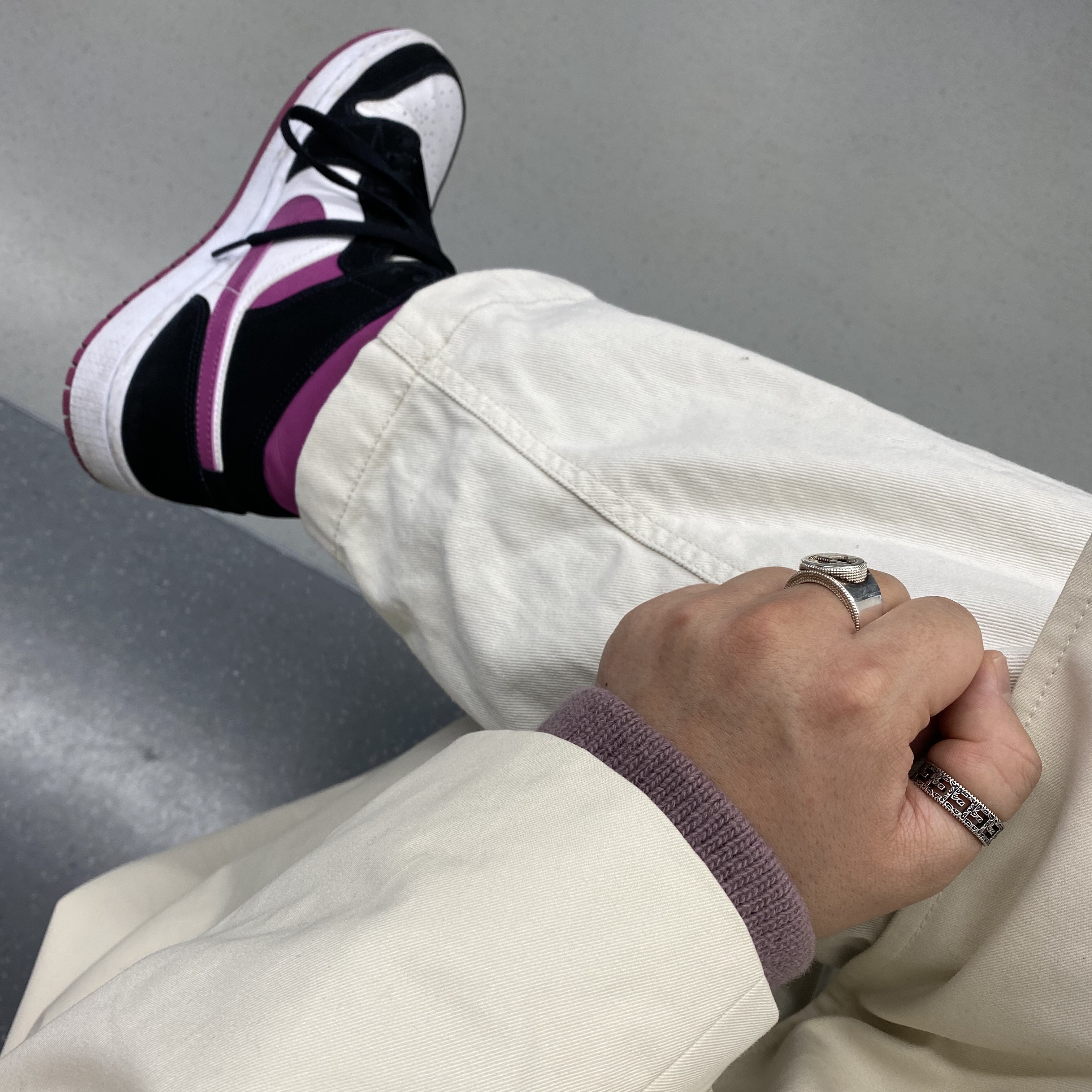 (W) Jordan 1 Mid Cactus Flower 착용 스타일 - 2