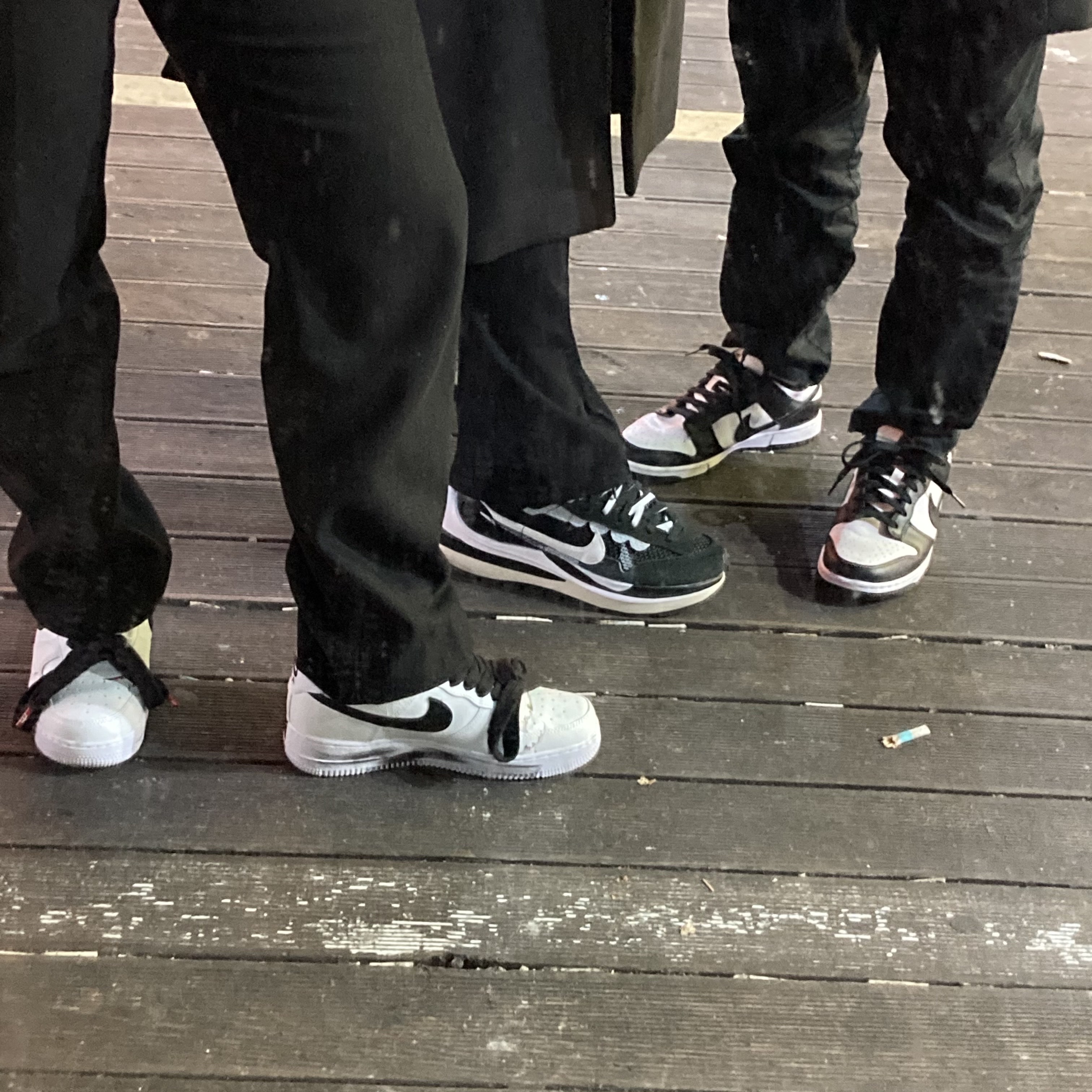 Nike x Peaceminusone Air Force 1 Low Para-Noise 2.0, Nike x Sacai VaporWaffle Black White 착용 스타일