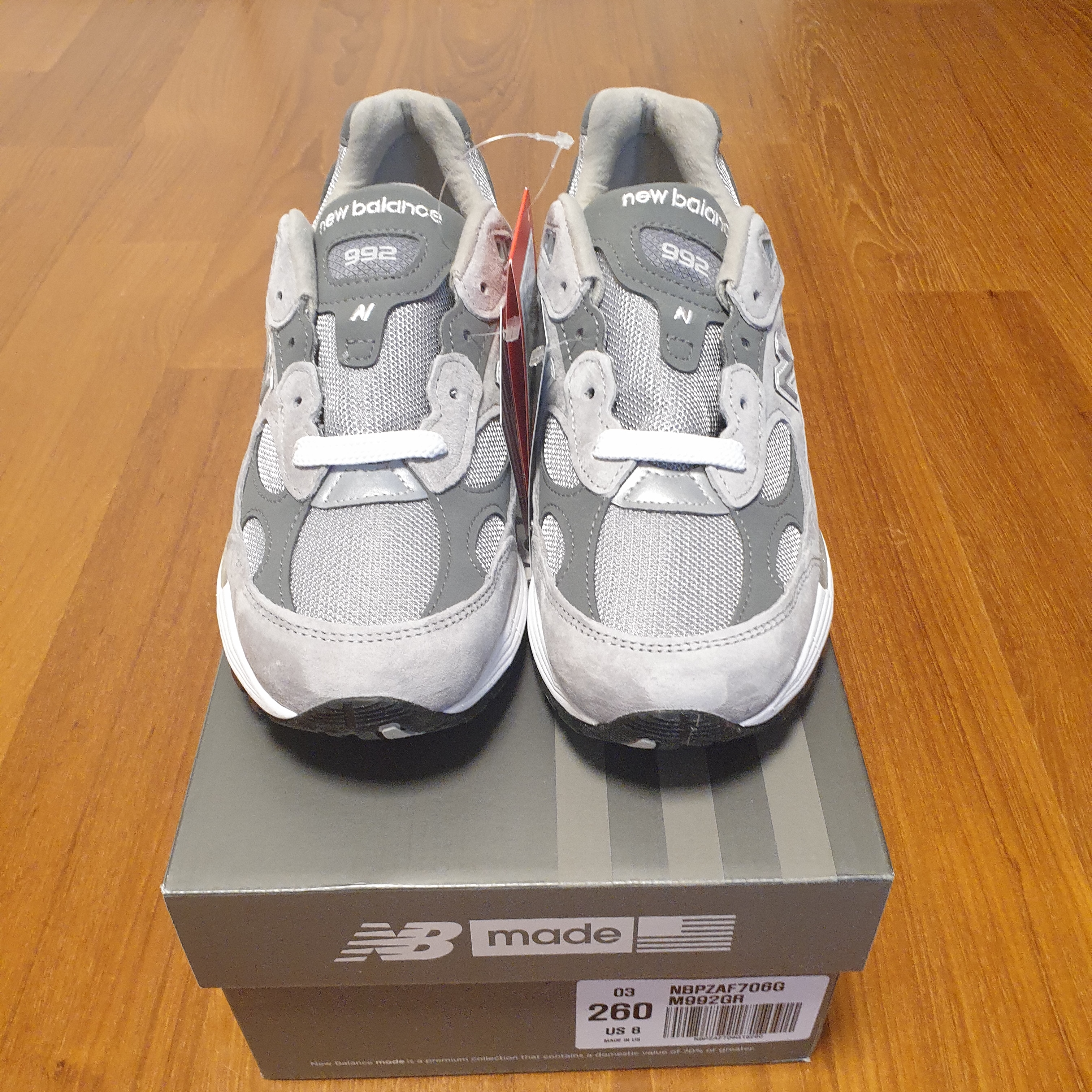 New Balance 992 Made in USA Grey - D Standard 착용 스타일 - 2