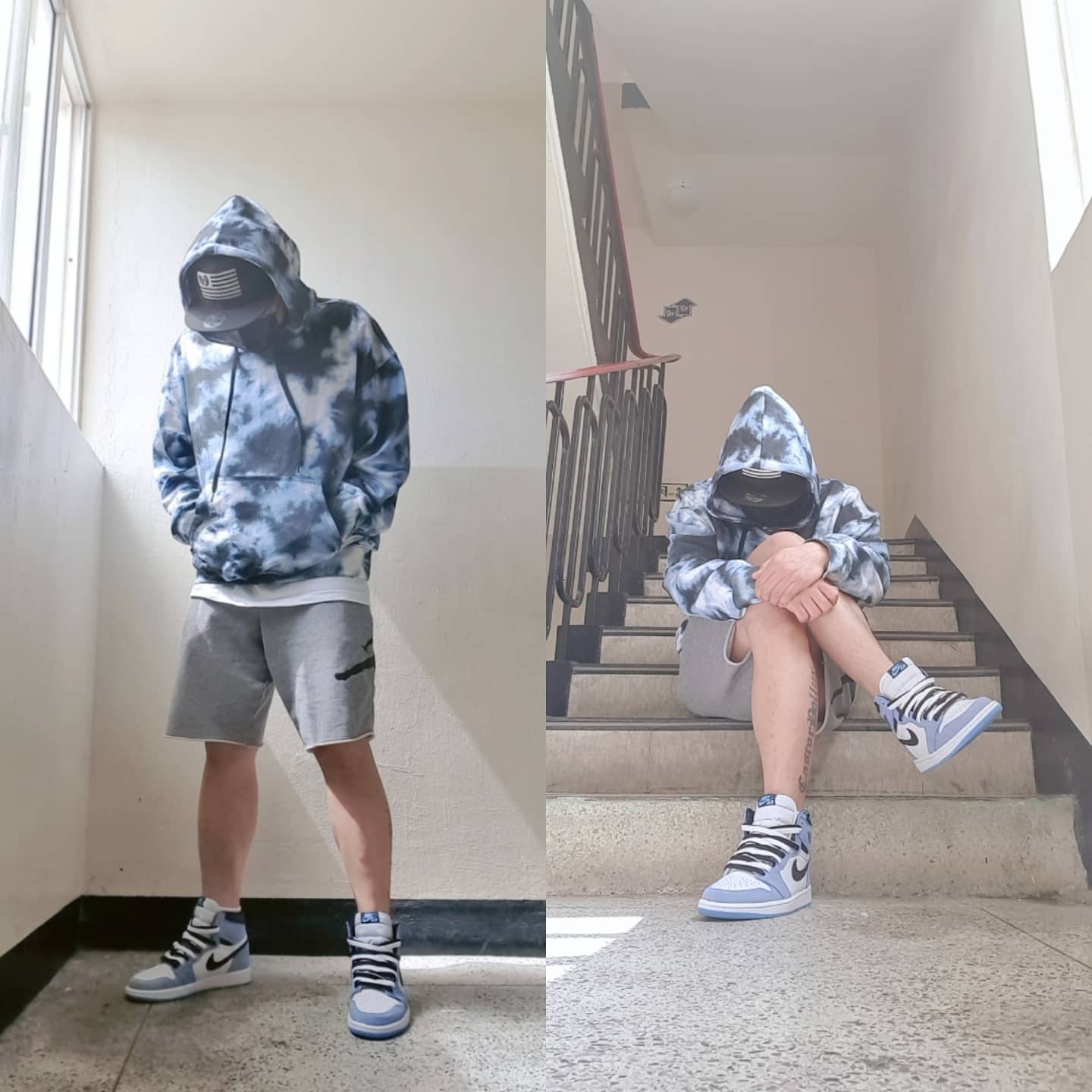 Jordan 1 Retro High OG University Blue 착용 스타일 - 1