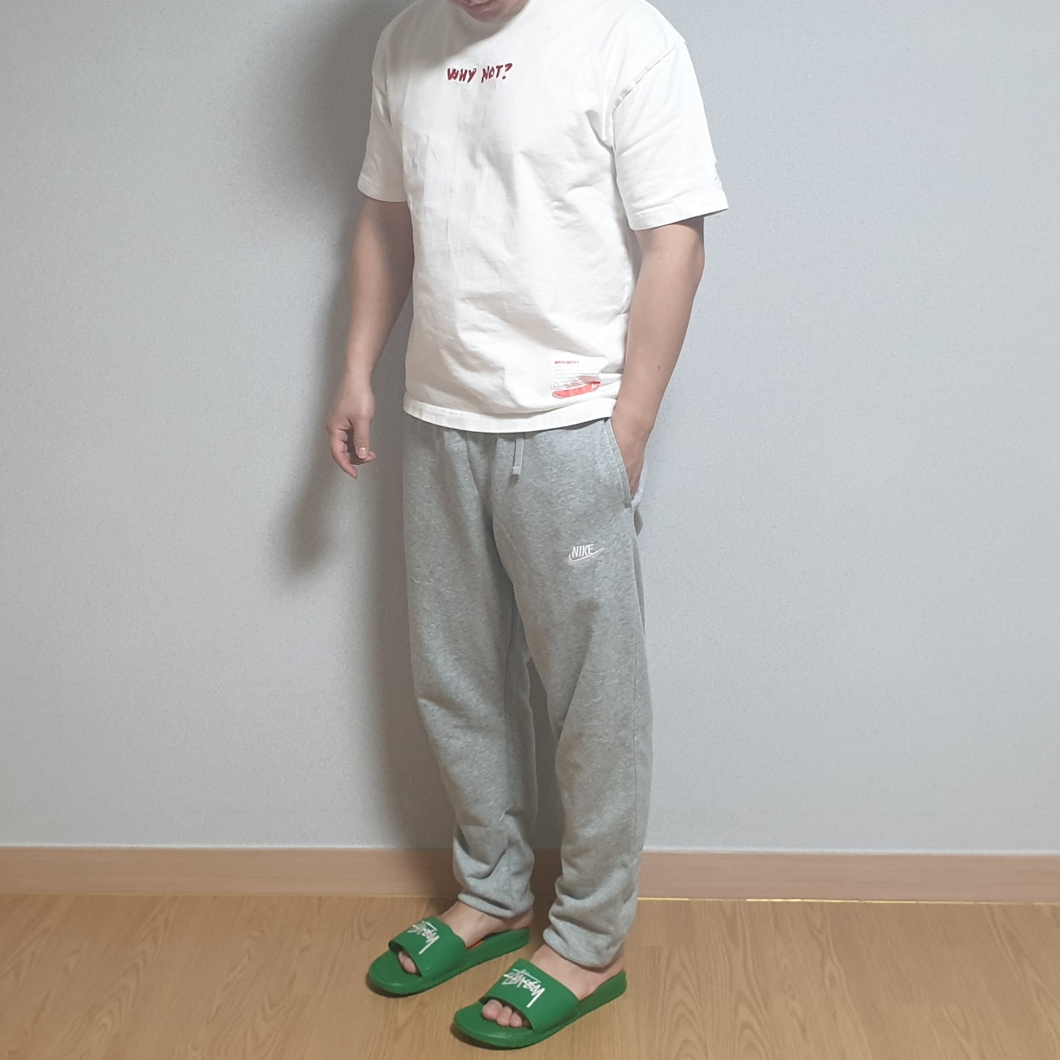 Nike x Stussy Benassi Slide Pine Green 착용 스타일