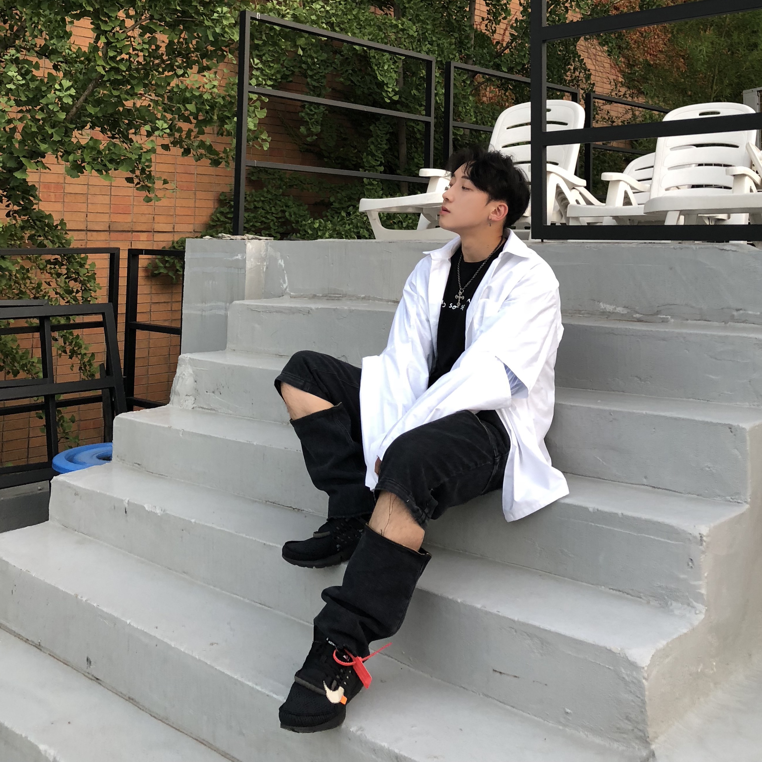 Nike x Off-White Air Presto Black 착용 스타일 - 1