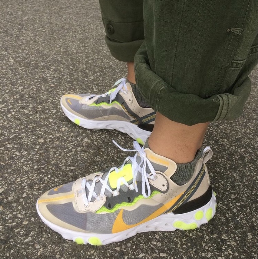 Nike React Element 87 Light Orewood Brown 착용 스타일 - 1