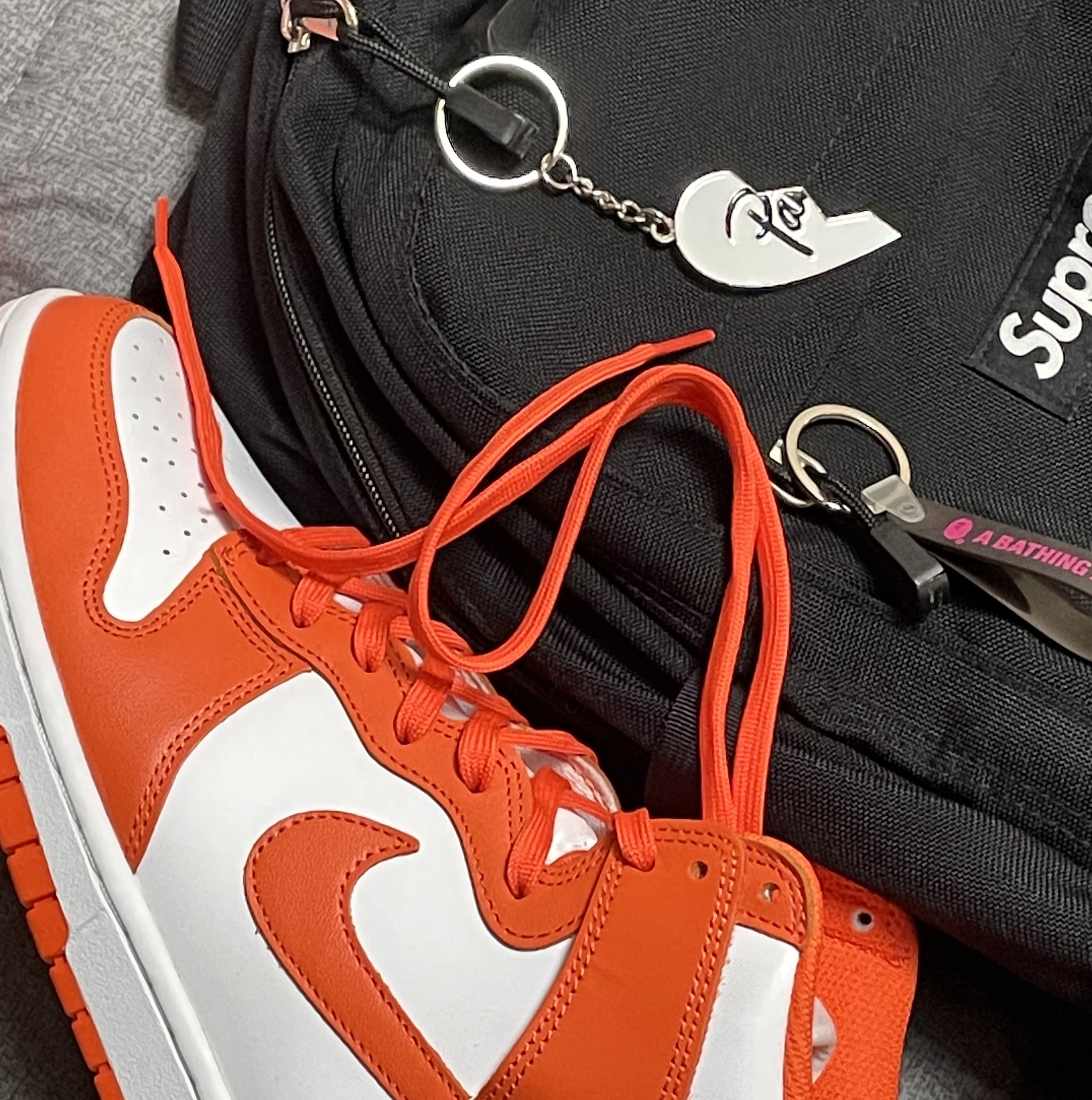 Nike Dunk High Retro Orange Blaze 착용 스타일
