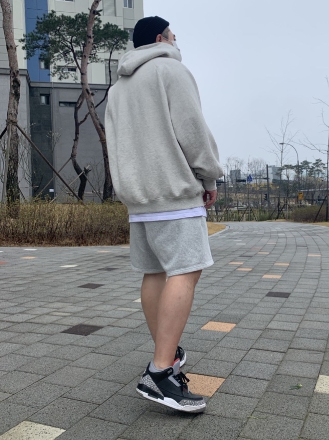 Jordan 3 Retro OG Black Cement 2018, Essentials 3D Silicon Applique Pullover Hoodie Oatmeal/Oatmeal Heather/Light Heather Oatmeal 2020 착용 스타일
