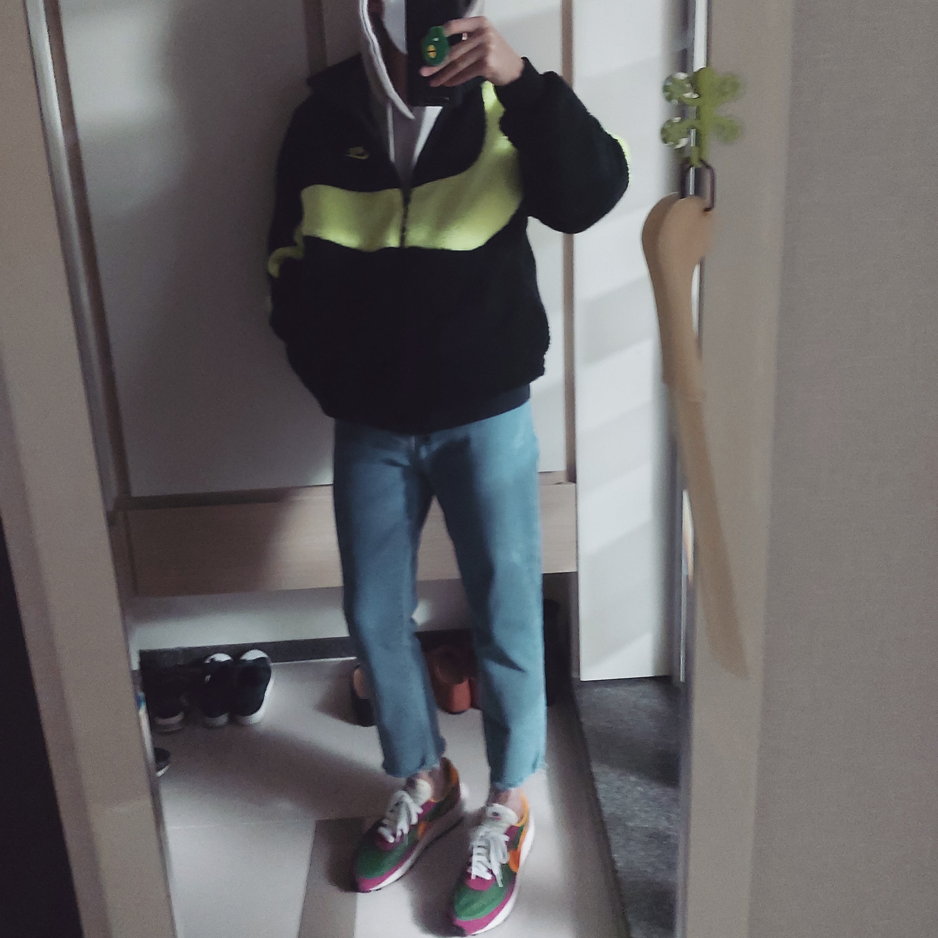 Nike x Sacai LDWaffle Pine Green 착용 스타일