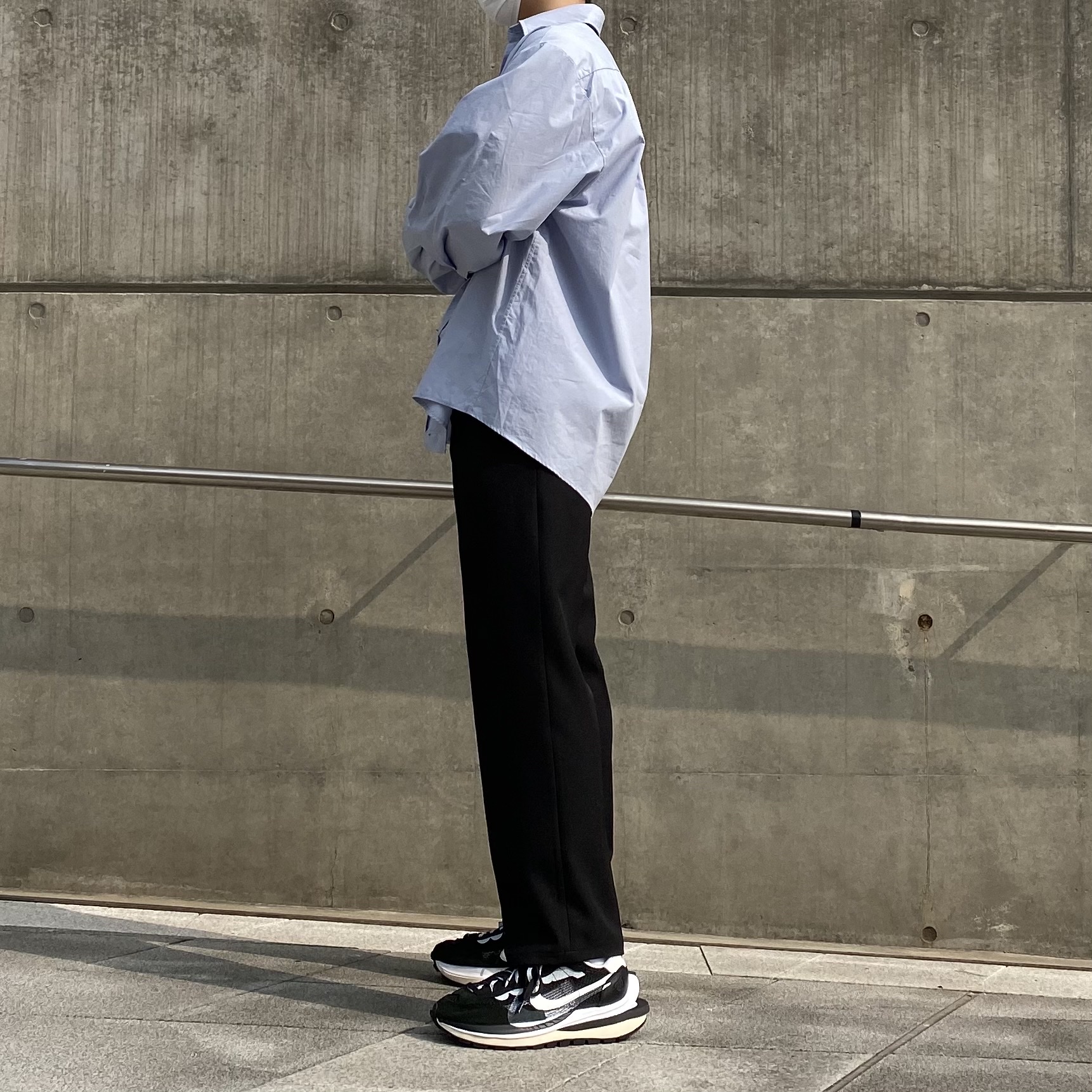 Nike x Sacai VaporWaffle Black White 착용 스타일