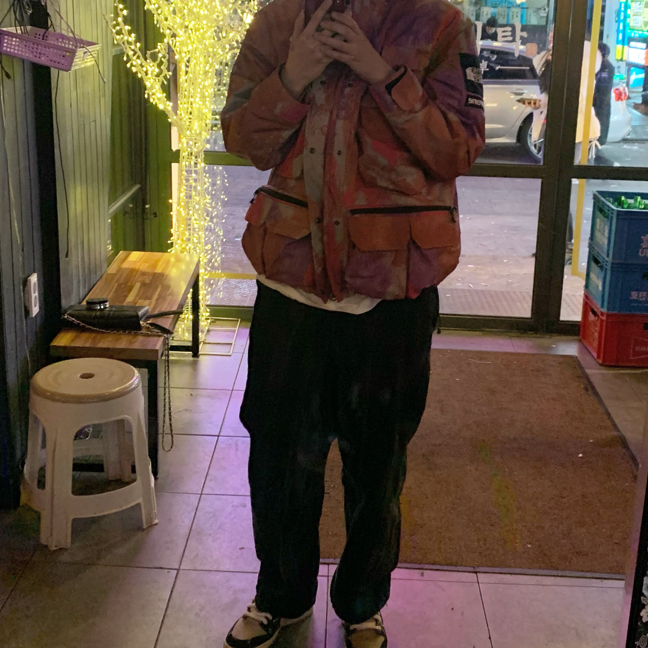 Supreme x The North Face Cargo Jacket Multi-Color - 20SS, Nike x Travis Scott SB Dunk Low 착용 스타일