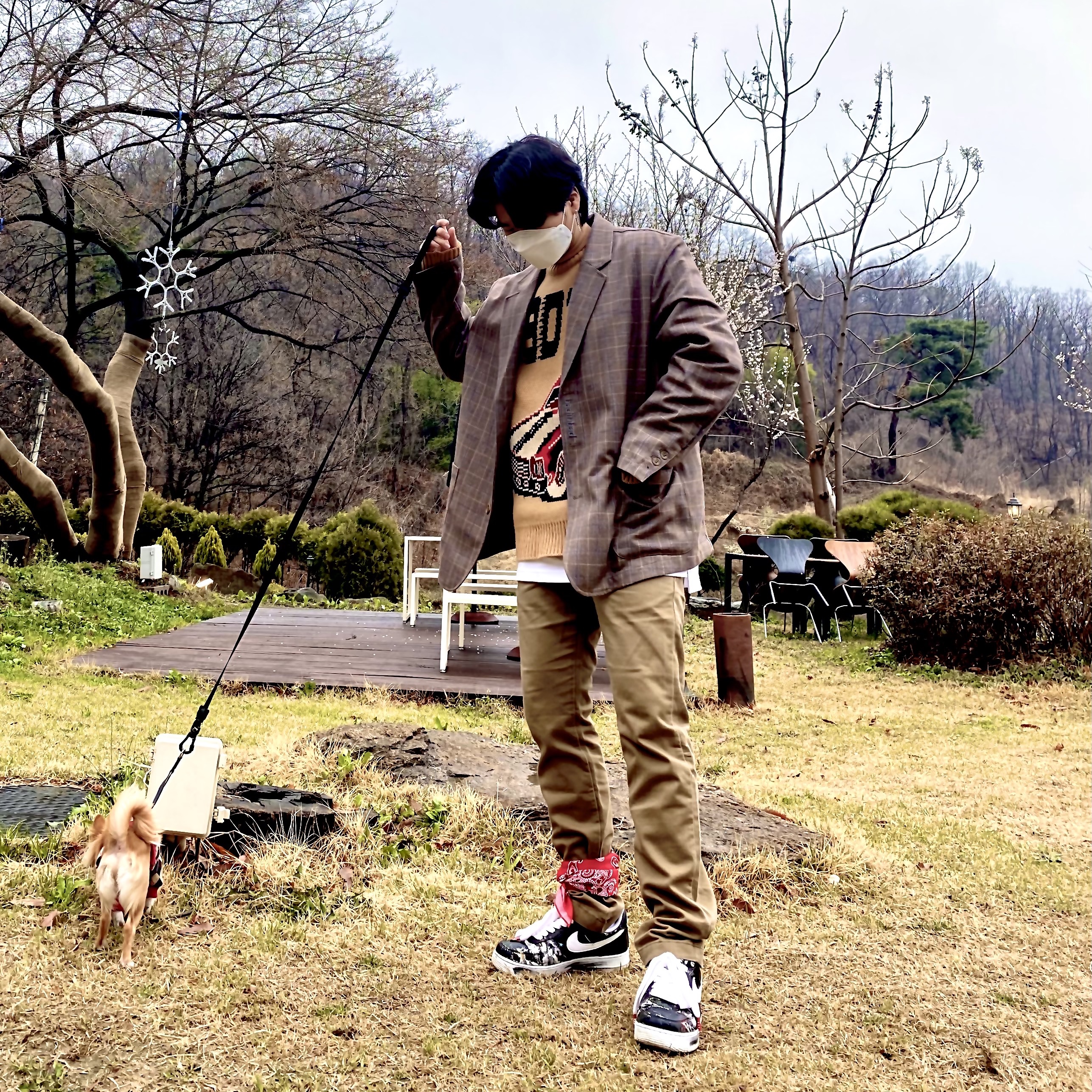 Nike x Peaceminusone Air Force 1 Low Para-Noise 착용 스타일
