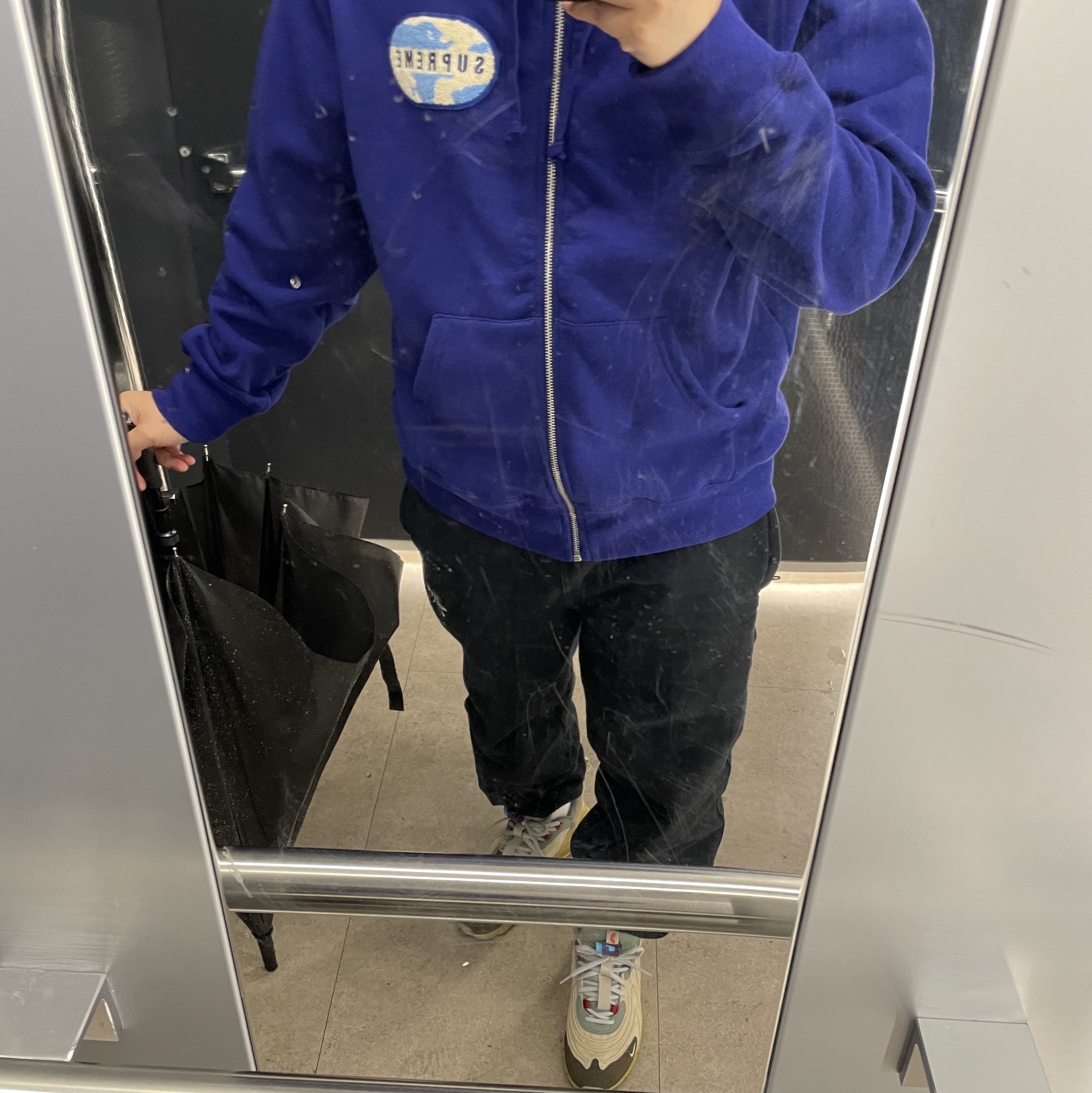 Nike x Travis Scott Air Max 270 React Cactus Trails, Nike x Stussy NRG ZR Fleece Pants Black - US/EU 착용 스타일
