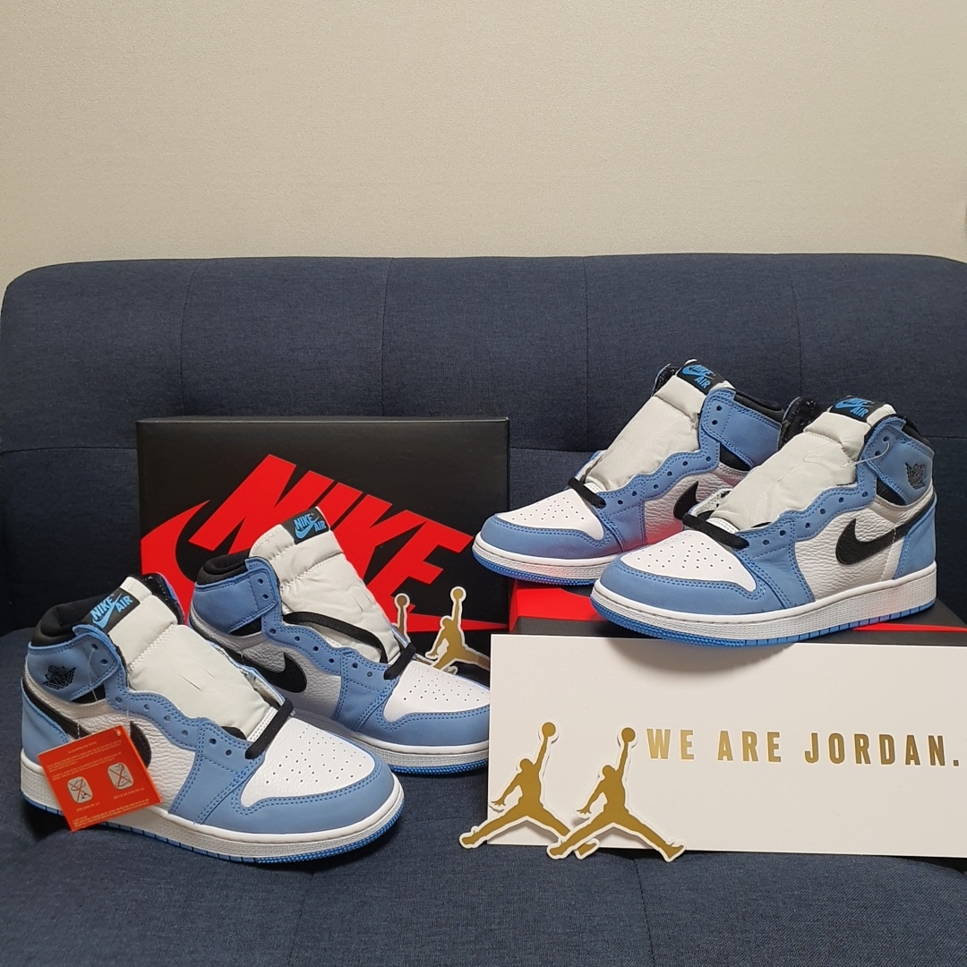 Jordan 1 Retro High OG University Blue, (GS) Jordan 1 Retro High OG University Blue 착용 스타일 - 2