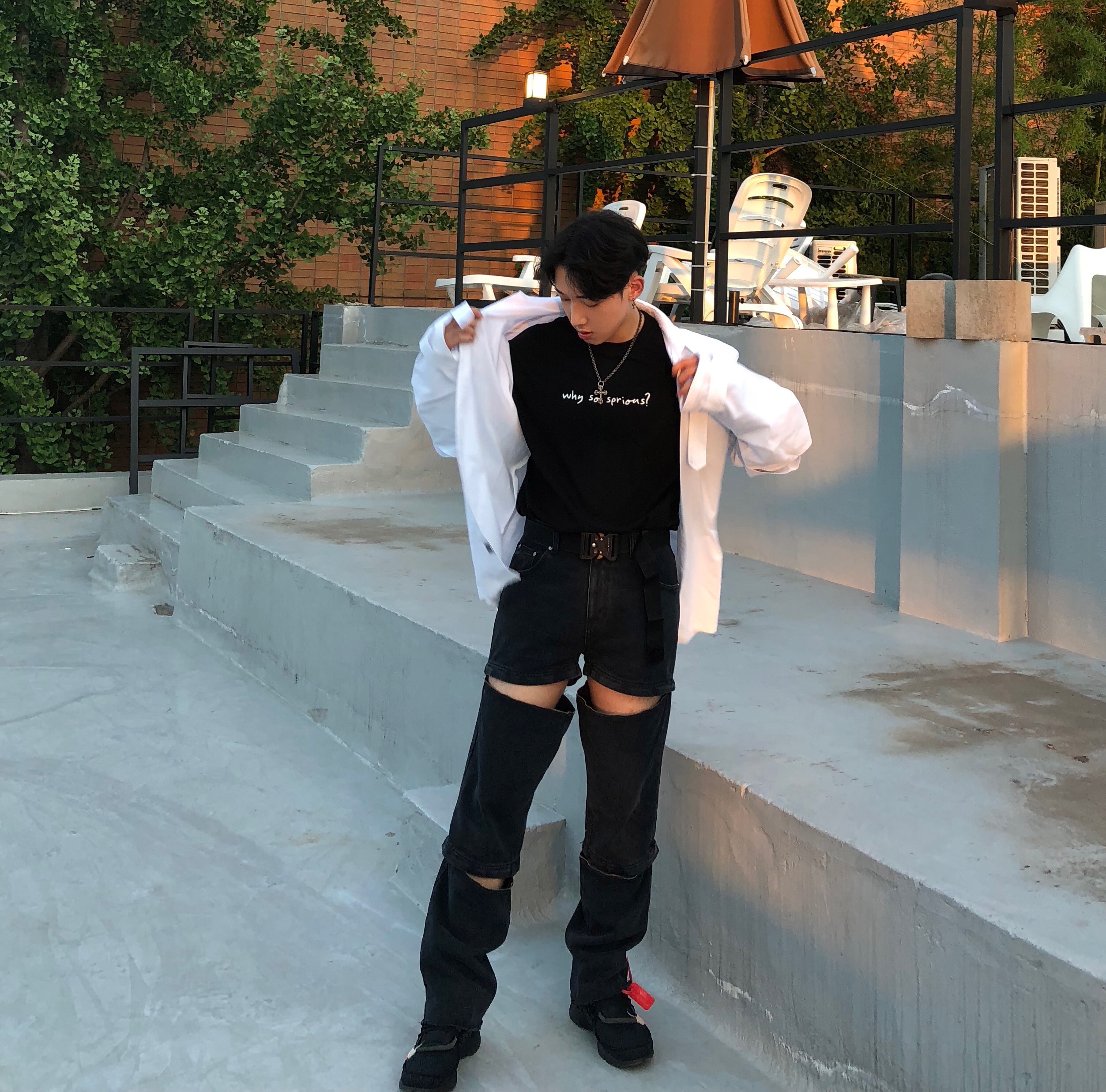 Nike x Off-White Air Presto Black 착용 스타일 - 3