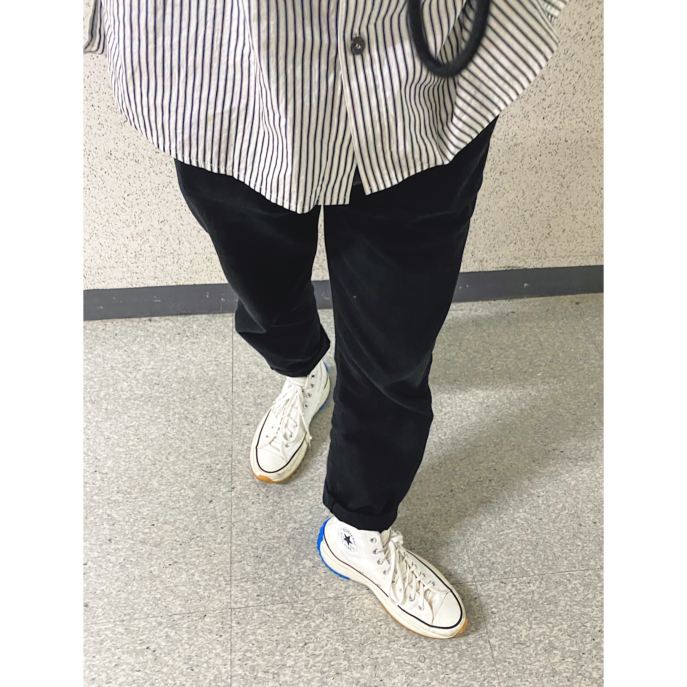 Converse x JW Anderson Run Star Hike Hi White 착용 스타일