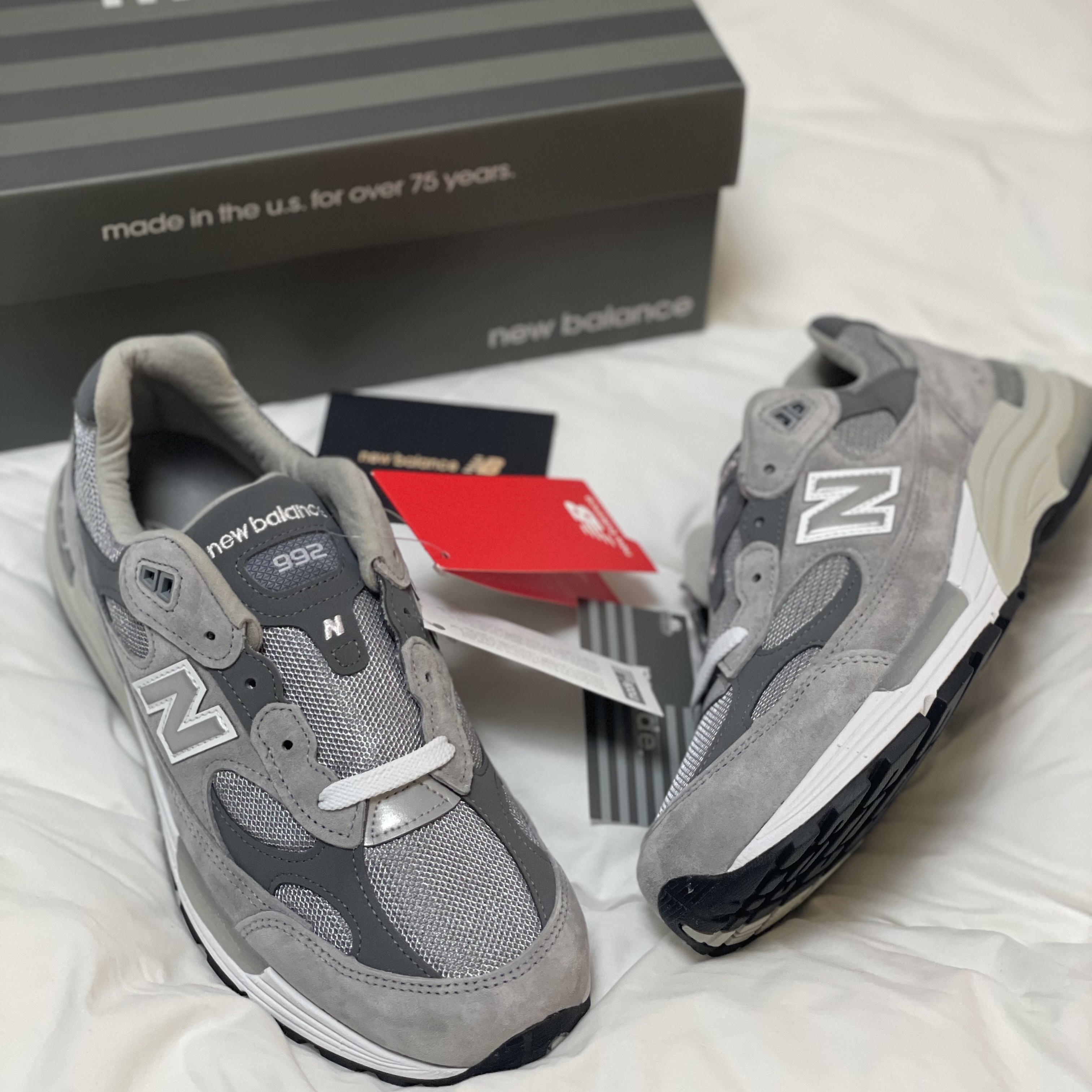 New Balance 992 Made in USA Grey - D Standard 착용 스타일