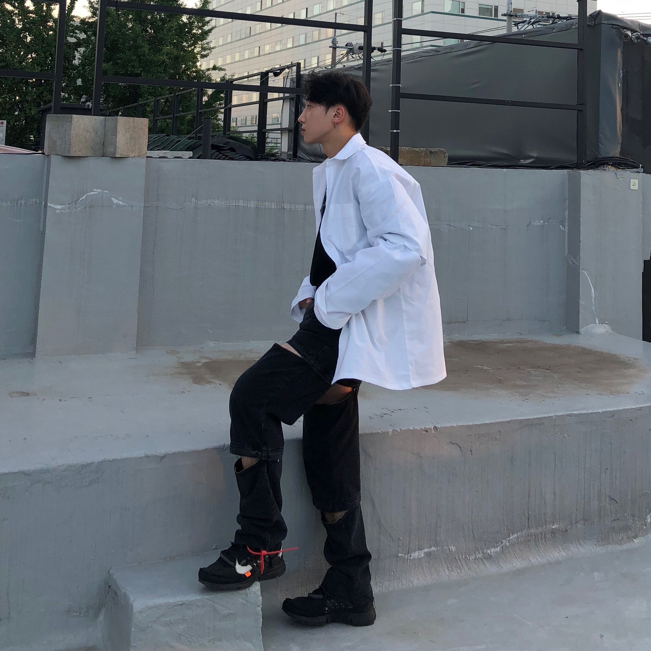 Nike x Off-White Air Presto Black 착용 스타일 - 2