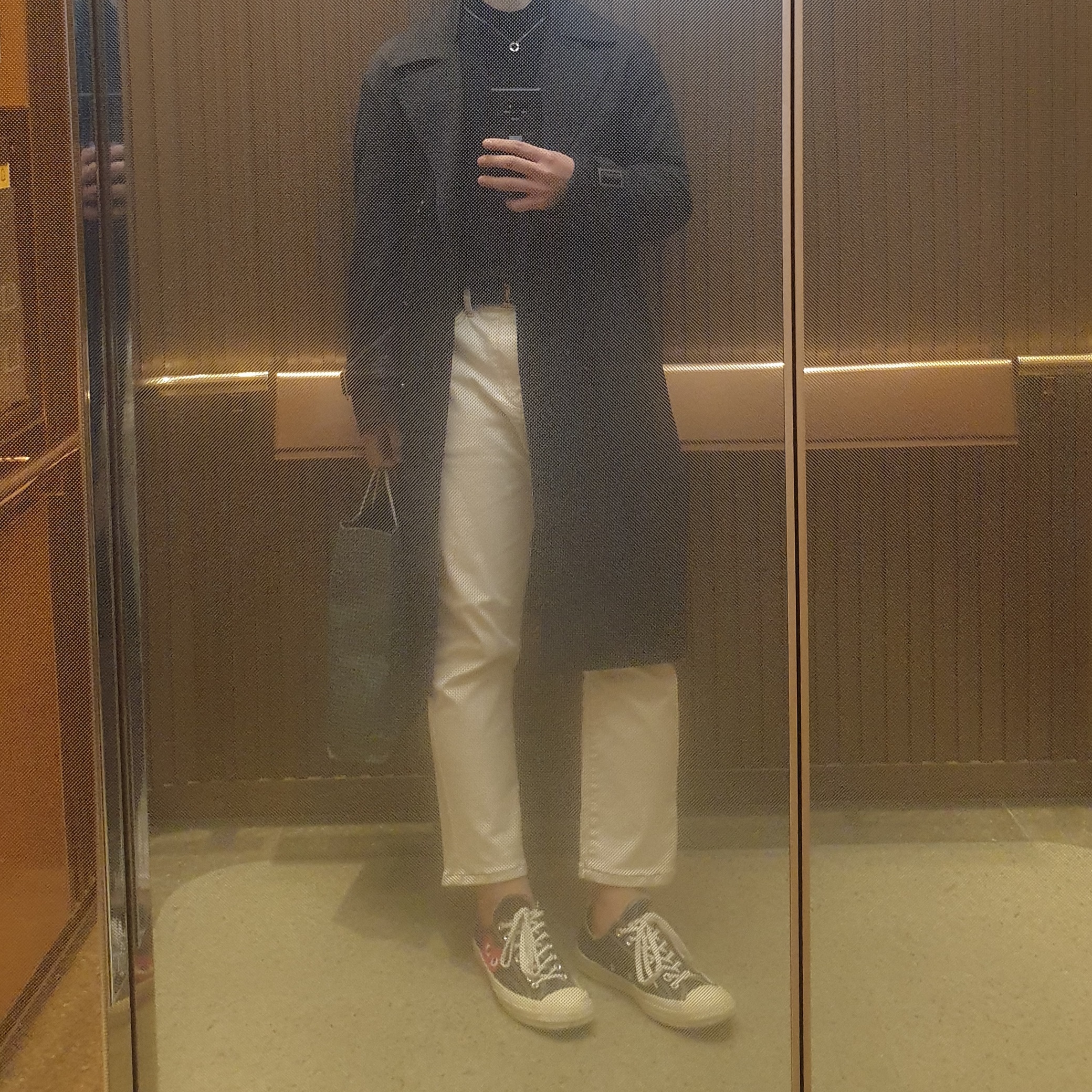 Converse x Play Comme des Garcons Chuck 70 Ox Black 착용 스타일
