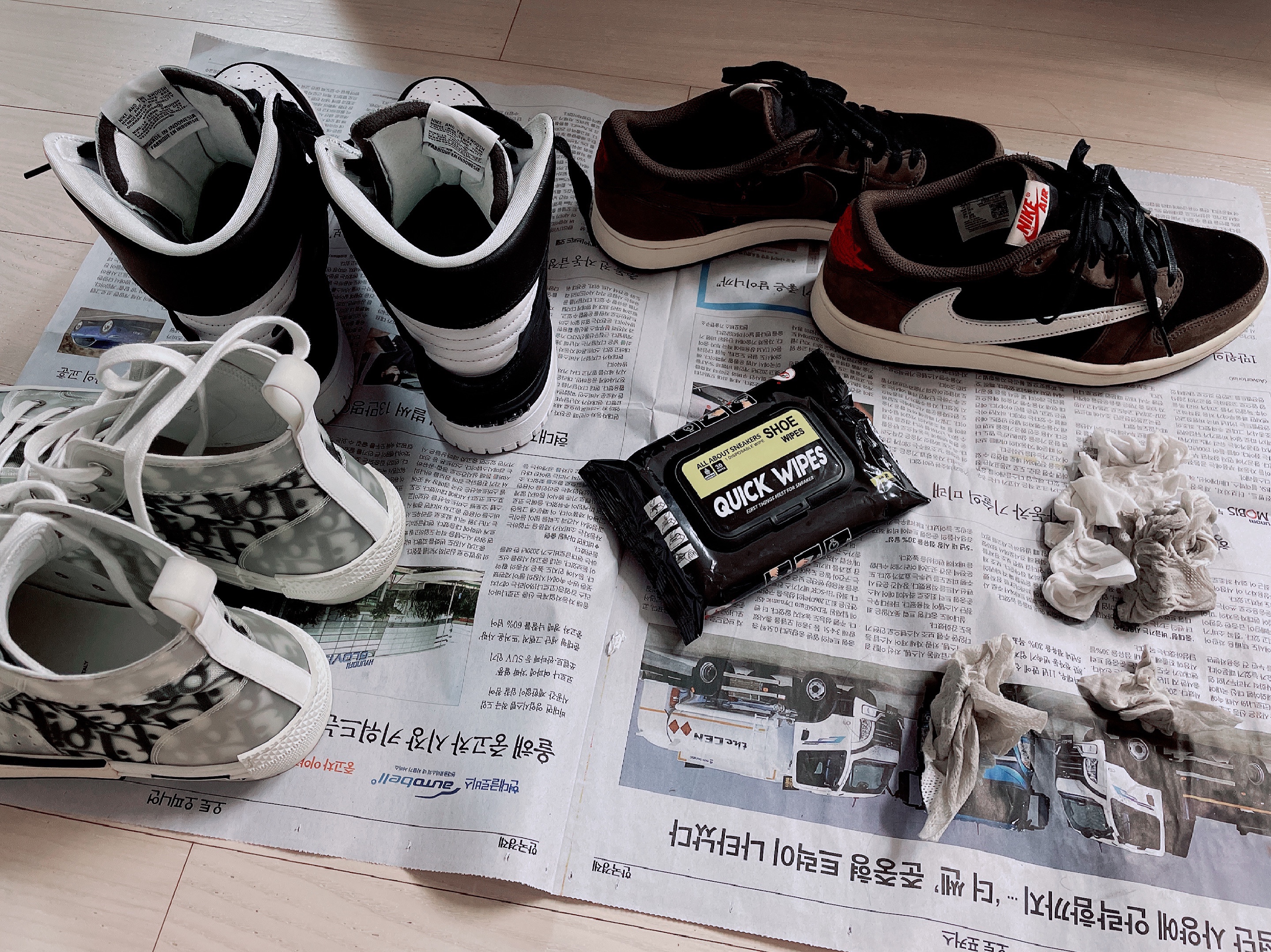 Dior B23 High Dior Oblique White & Black, Nike x Ambush Dunk High Black 착용 스타일