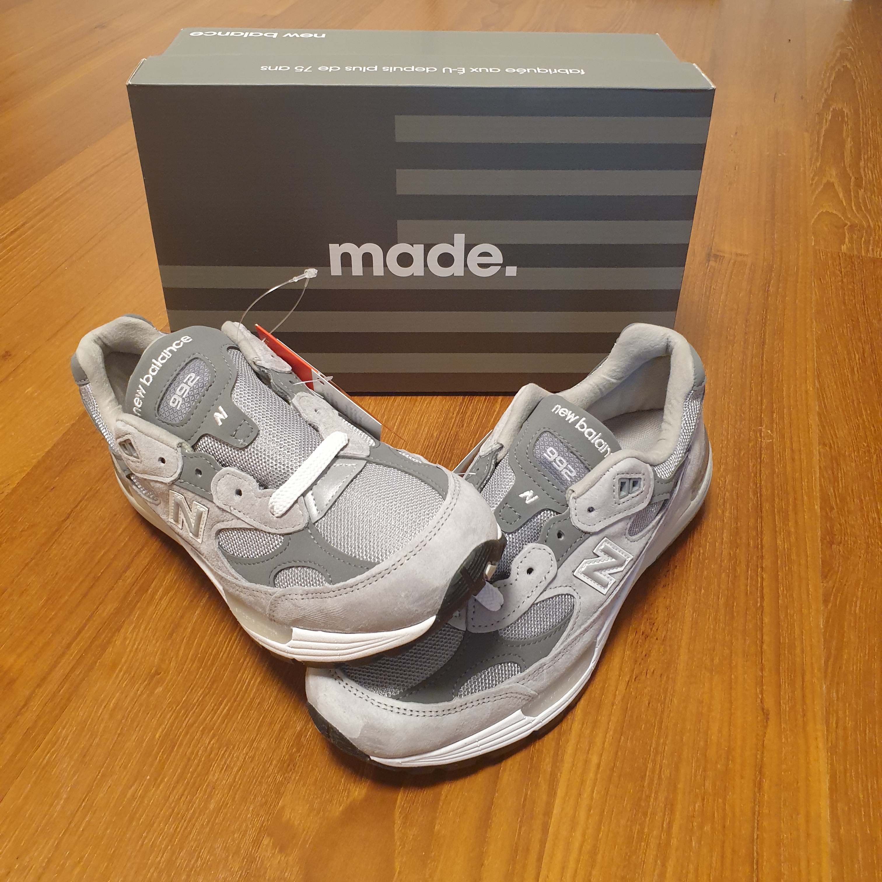 New Balance 992 Made in USA Grey - D Standard 착용 스타일 - 3