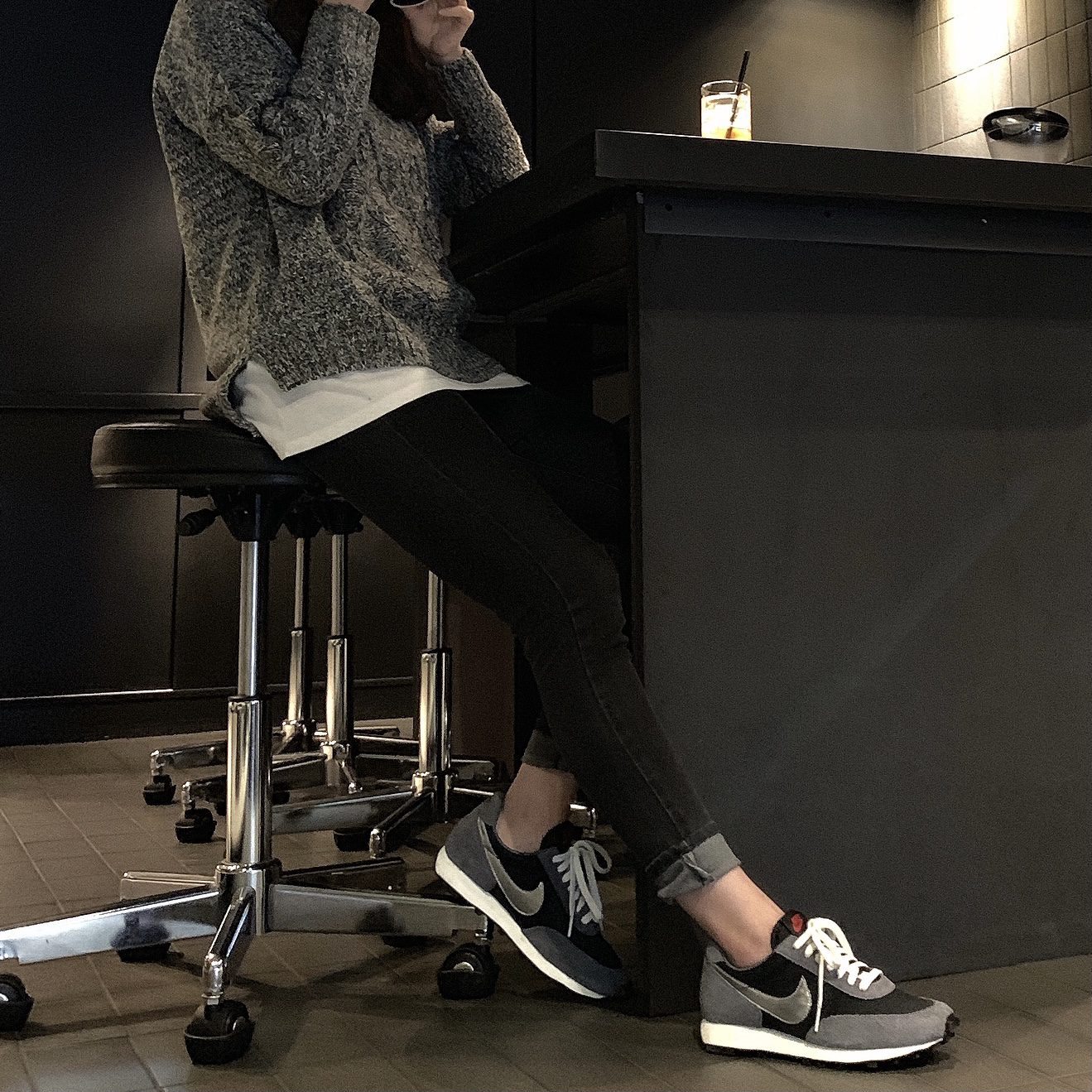 Nike Daybreak SP Black Metallic Silver 착용 스타일