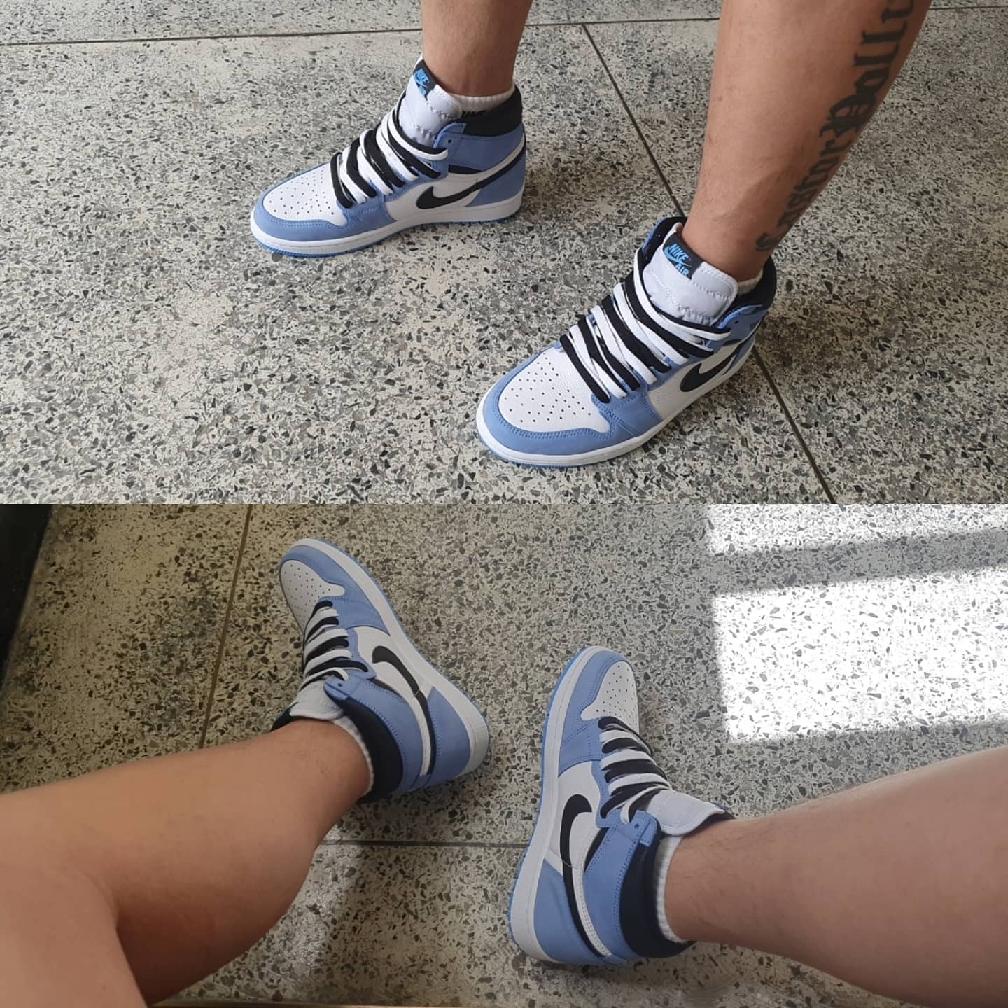Jordan 1 Retro High OG University Blue 착용 스타일 - 2