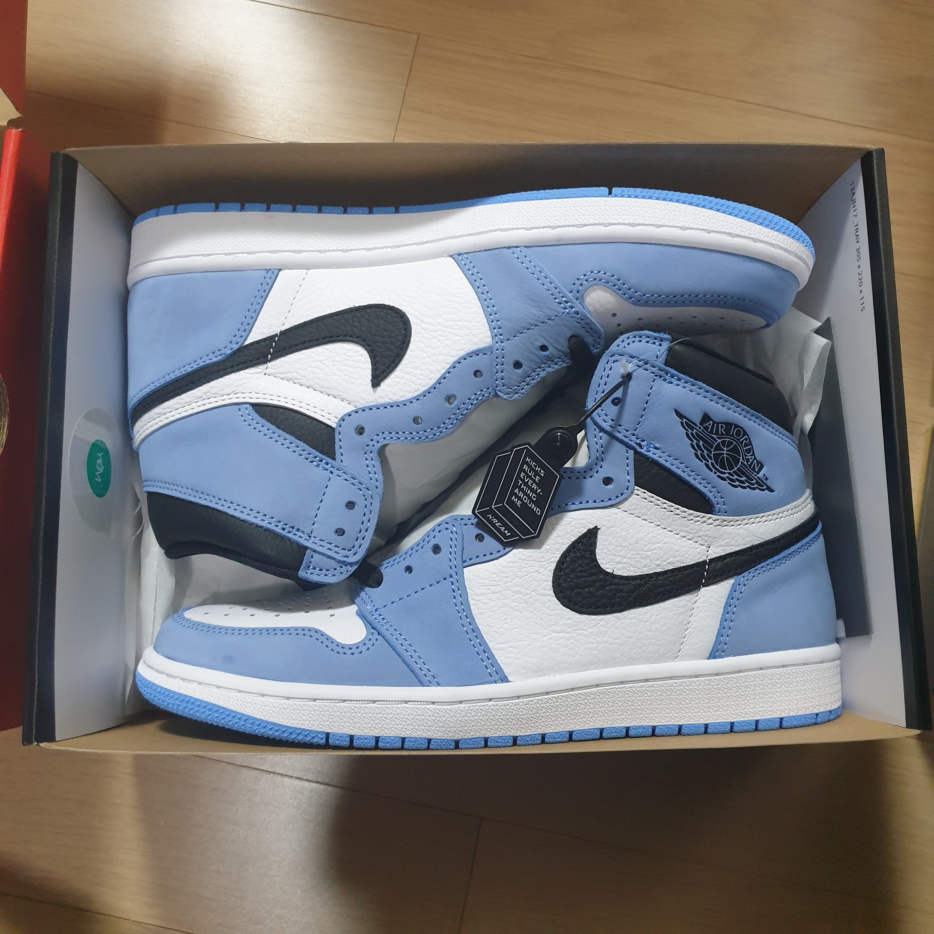 Jordan 1 Retro High OG University Blue, Nike Dunk Low Pro Premium Medium Curry 착용 스타일 - 1