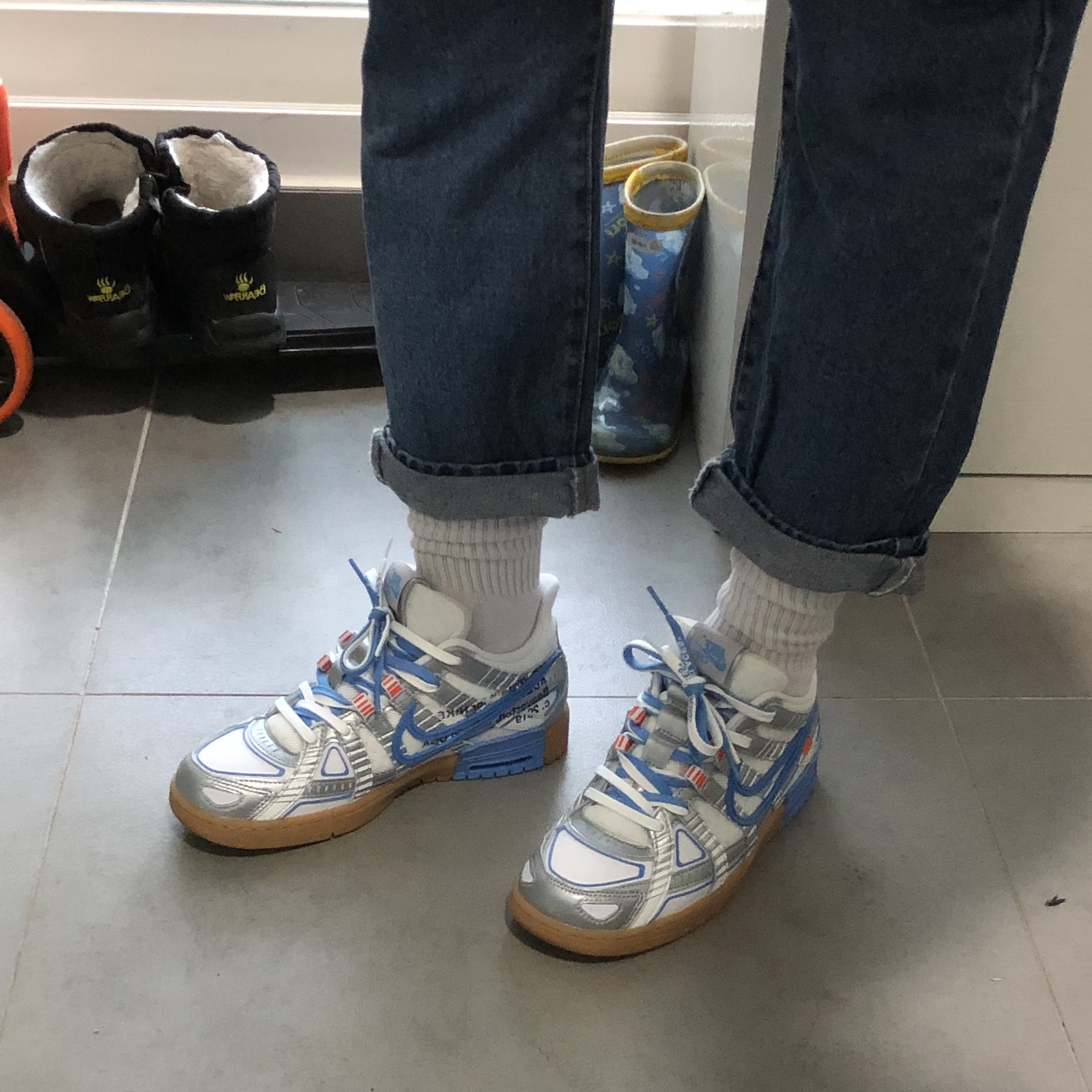 Nike x Off-White Air Rubber Dunk University Blue 착용 스타일 - 2