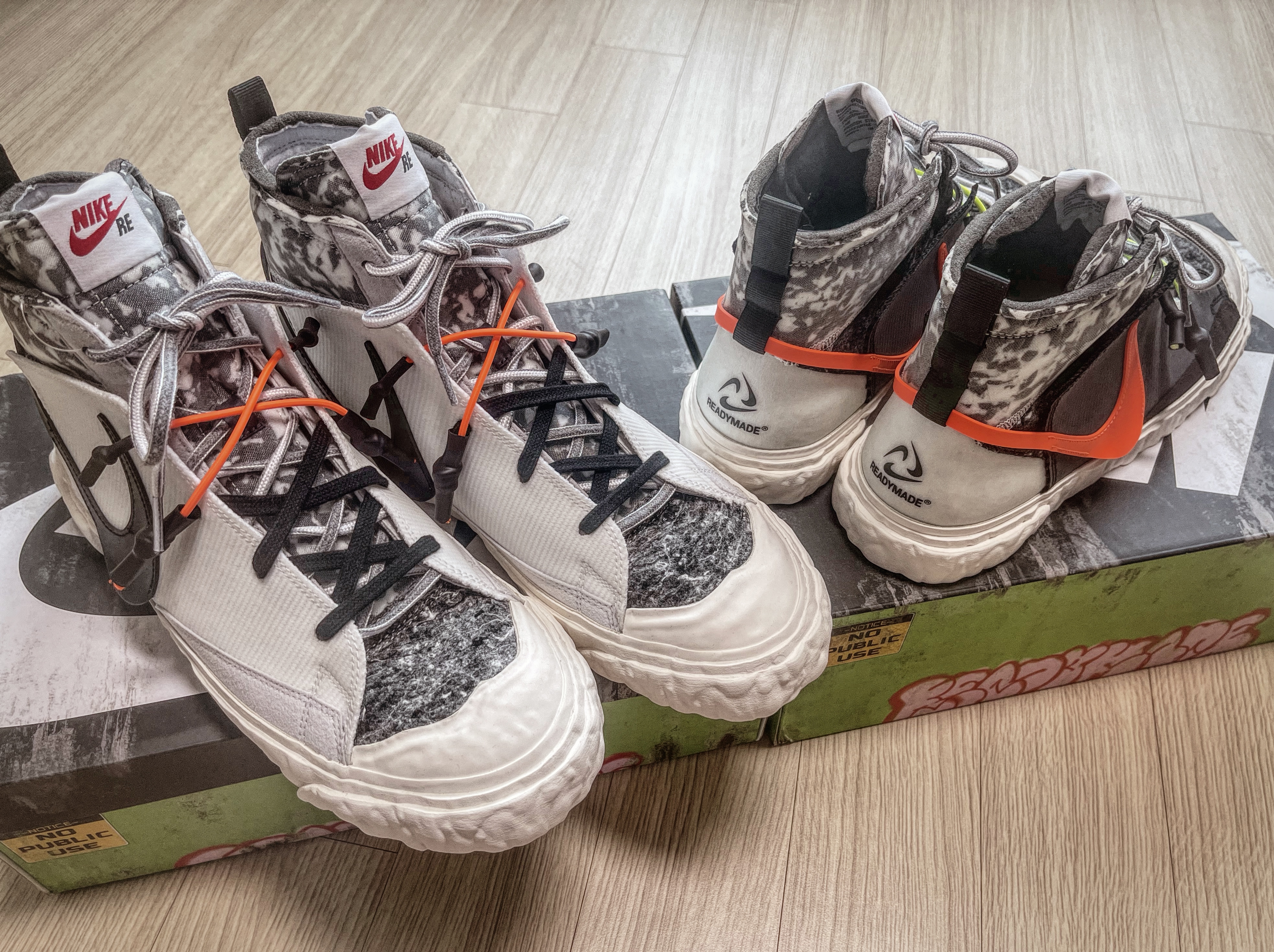Nike x Readymade Blazer Mid Black, Nike x Readymade Blazer Mid White 착용 스타일 - 2