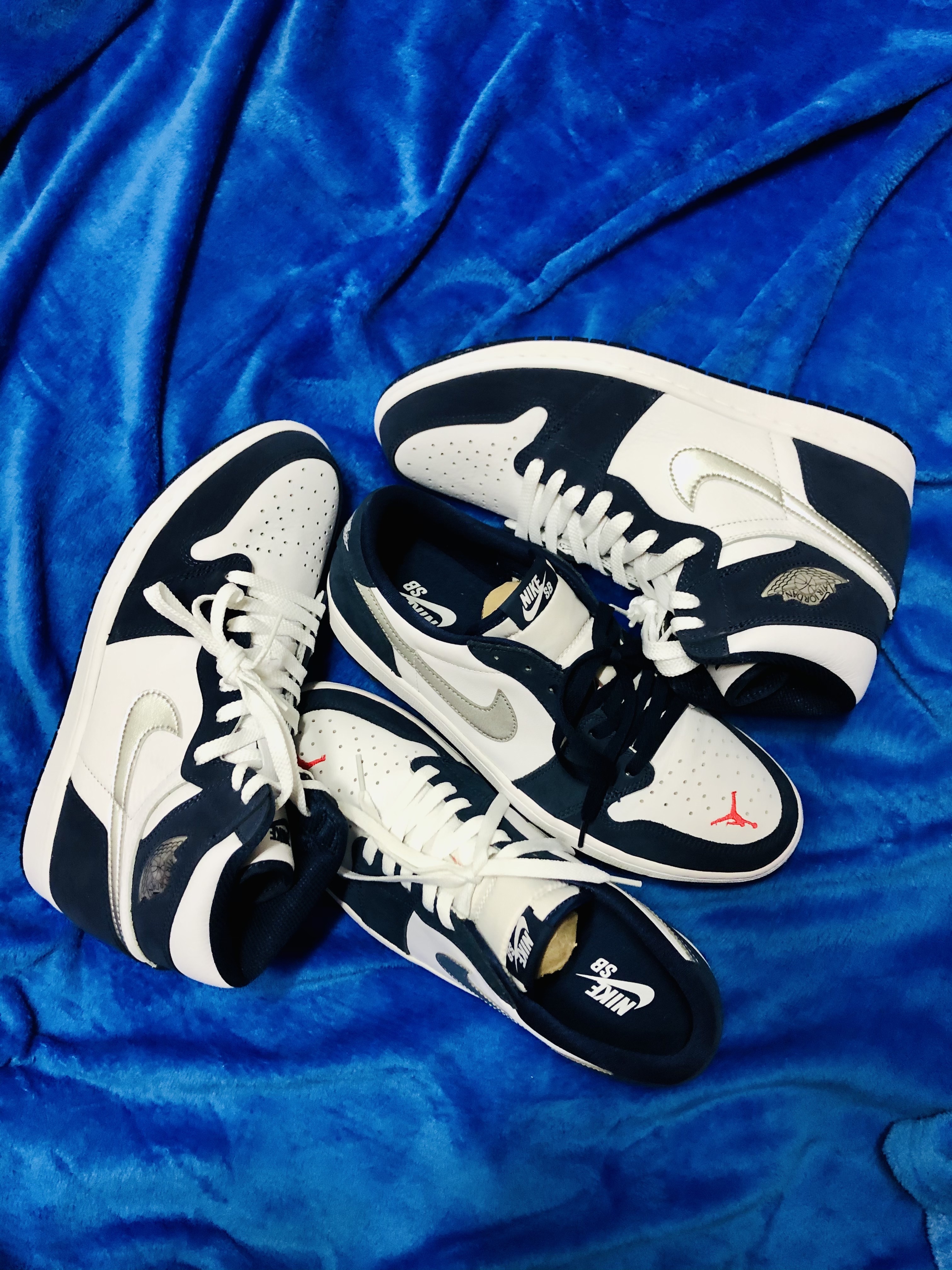 Jordan 1 Retro High OG CO.JP Midnight Navy, Jordan 1 Low SB Koston Midnight Navy 착용 스타일 - 2