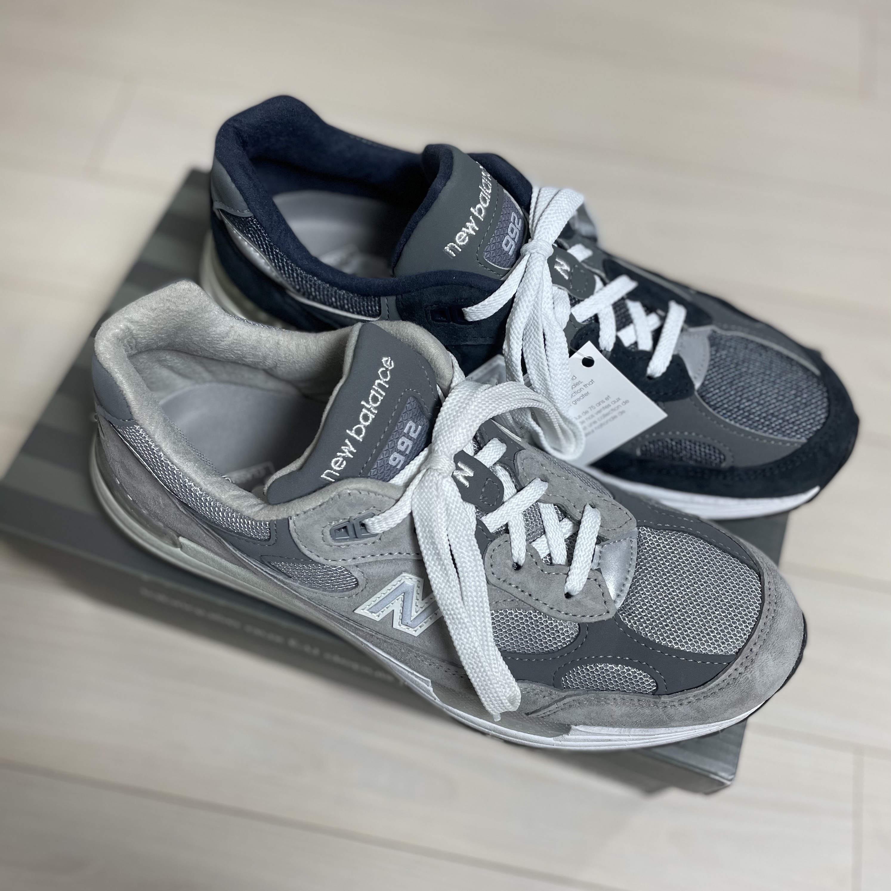 New Balance 992 Made in USA Grey - D Standard, New Balance 992 Made in USA Navy 착용 스타일