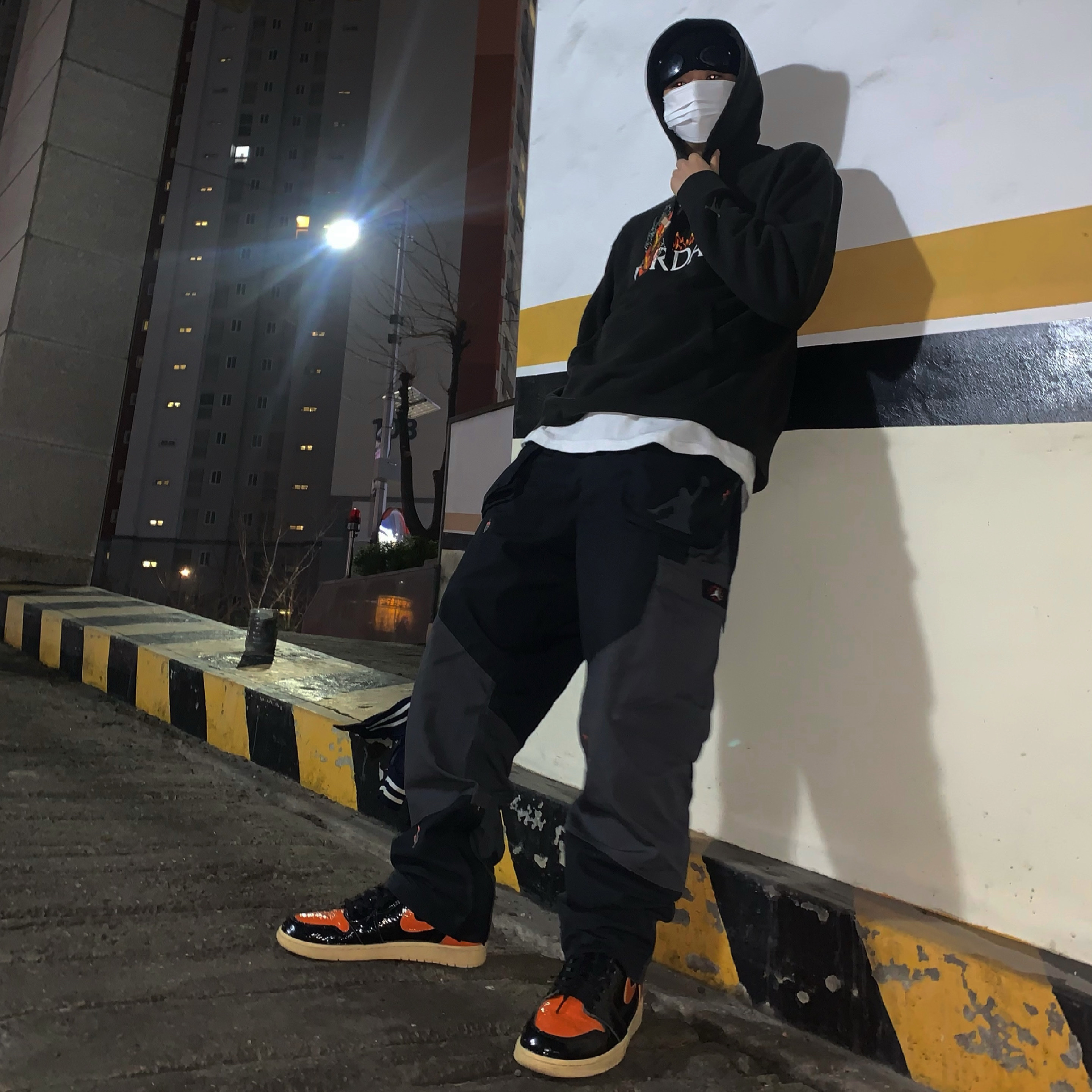 Jordan x Travis Scott MJ Fleece Hoodie - US/EU, Jordan x Travis Scott Cargo Pants Black 착용 스타일