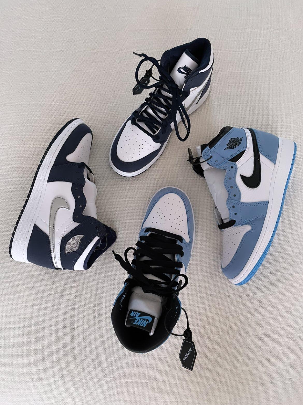 Jordan 1 Retro High OG University Blue, Jordan 1 Retro High OG CO.JP Midnight Navy 착용 스타일
