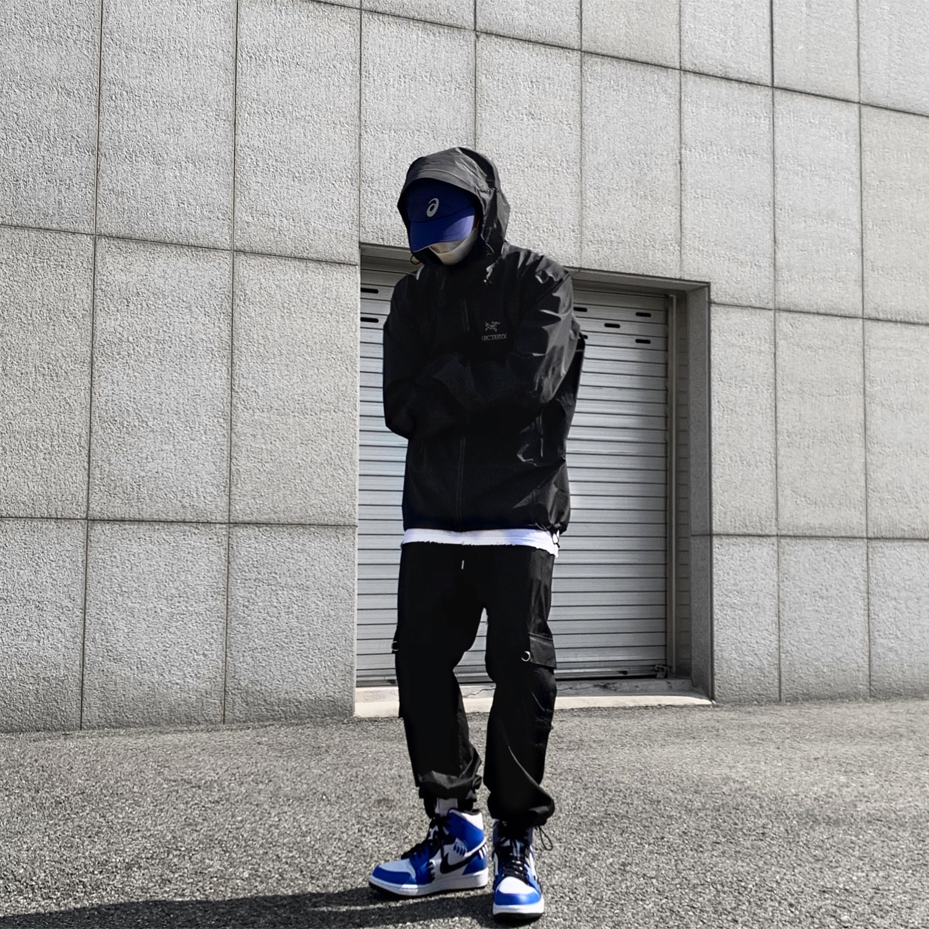 IAB Studio x Asics Navy Woven Cap, (W) Jordan 1 Mid SE Sisterhood 착용 스타일