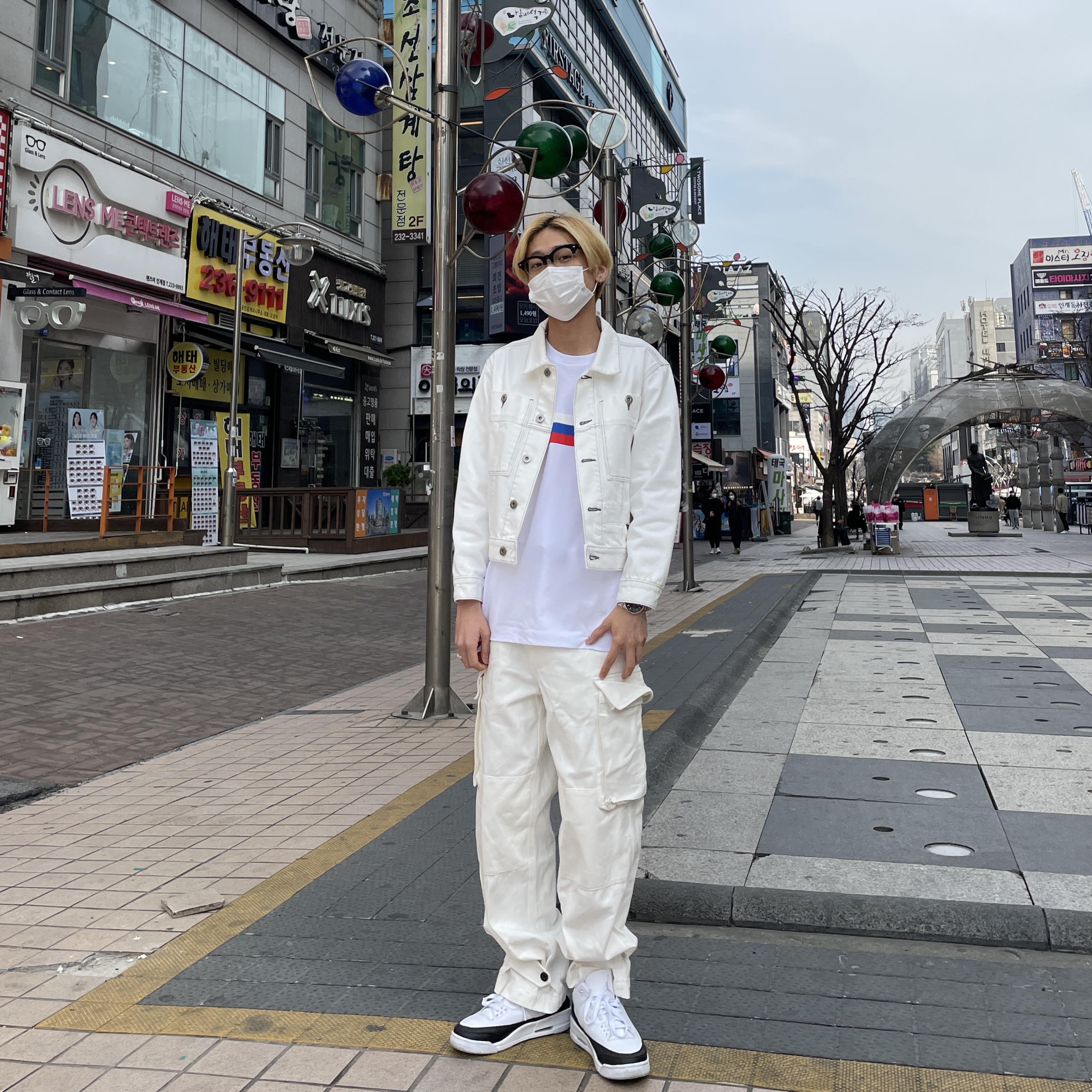 Jordan 3 x Fragment Retro SP White Black 착용 스타일