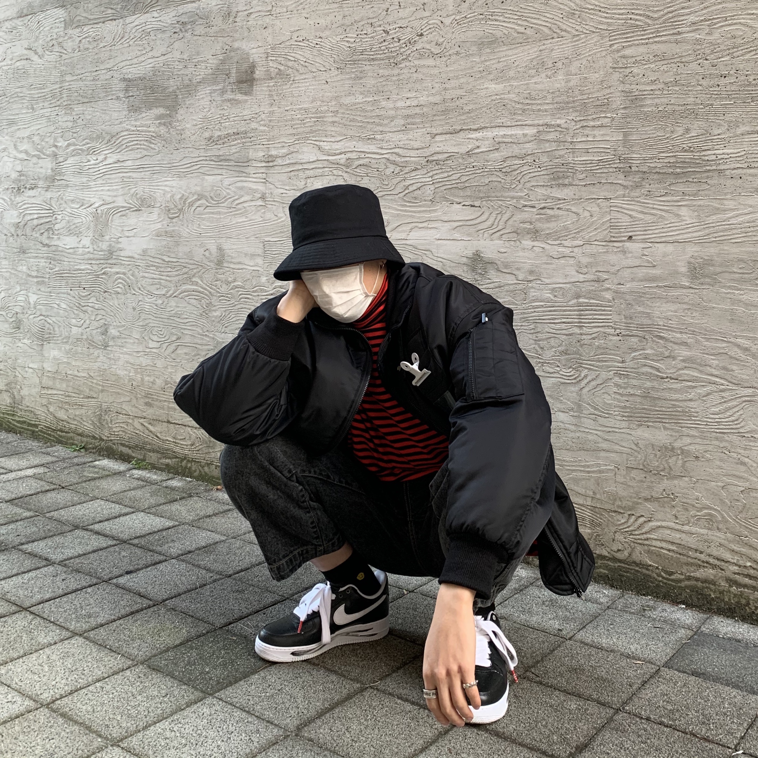 Nike x Peaceminusone Air Force 1 Low Para-Noise 착용 스타일 - 4