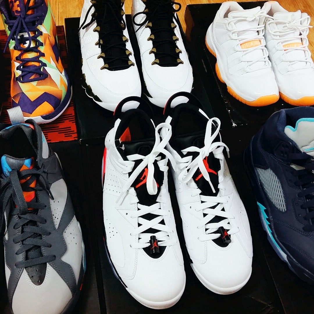 Jordan 9 Retro Statue, Jordan 6 Retro Low Infrared White 착용 스타일 - 2