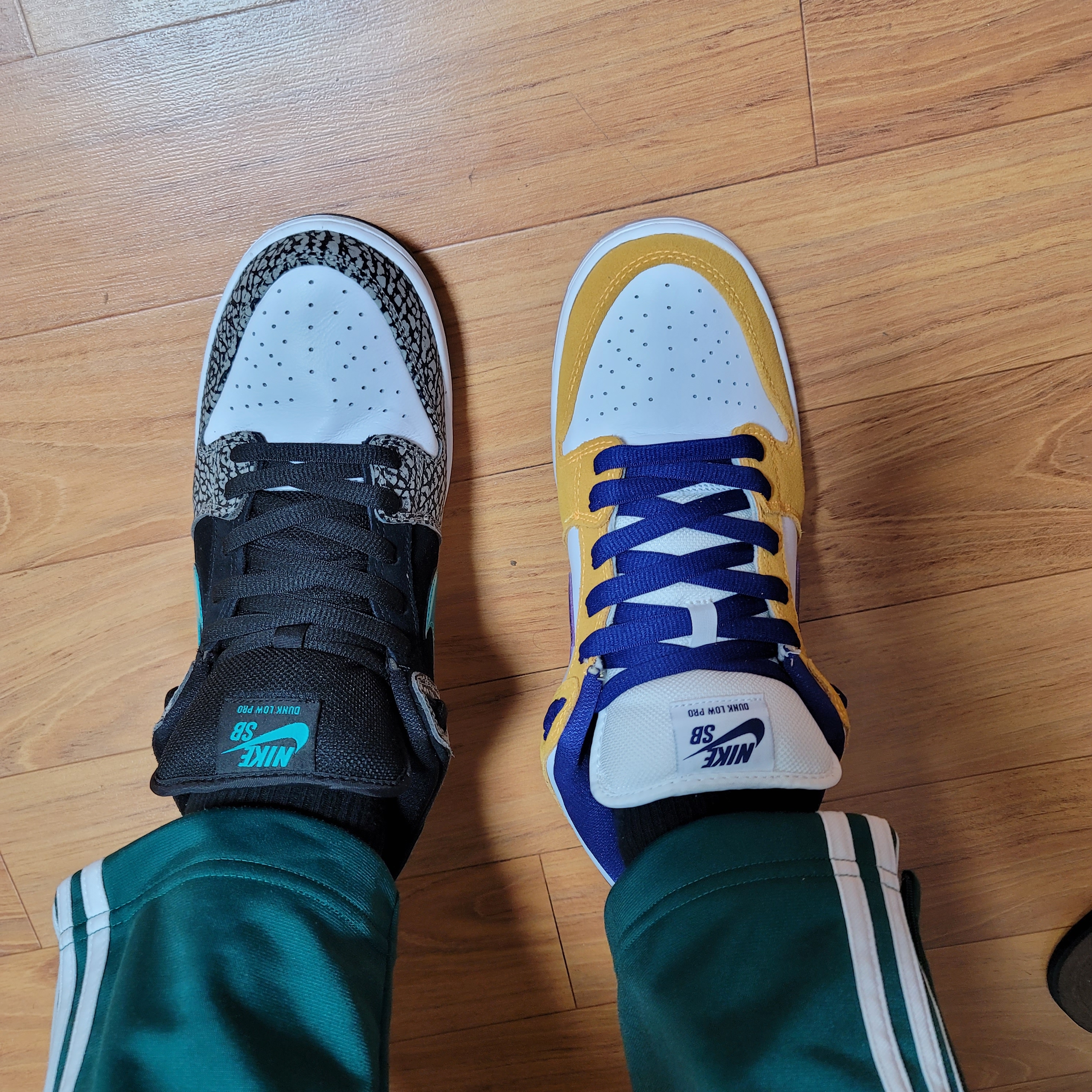 Nike SB Dunk Low Pro Clear Jade, Nike SB Dunk Low Laser Orange 착용 스타일 - 2