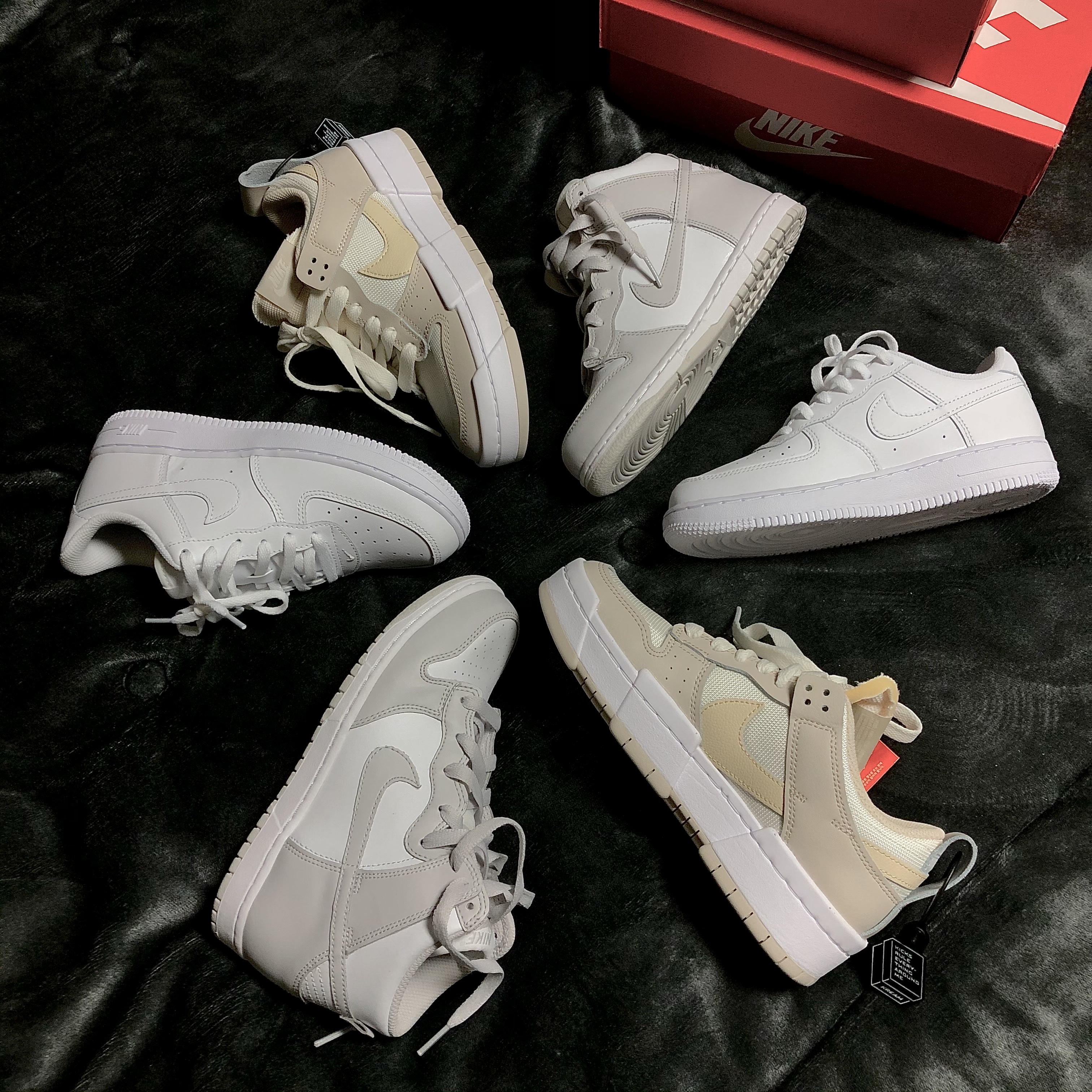 Nike Air Force 1 '07 Low White, (PS) Nike Dunk High Retro Vast Grey 착용 스타일