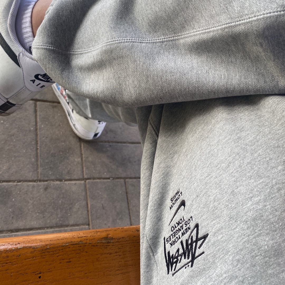 Nike x Stussy NRG ZR Fleece Pants Heather Grey - US/EU, Nike x Peaceminusone Air Force 1 Low Para-Noise 2.0 착용 스타일