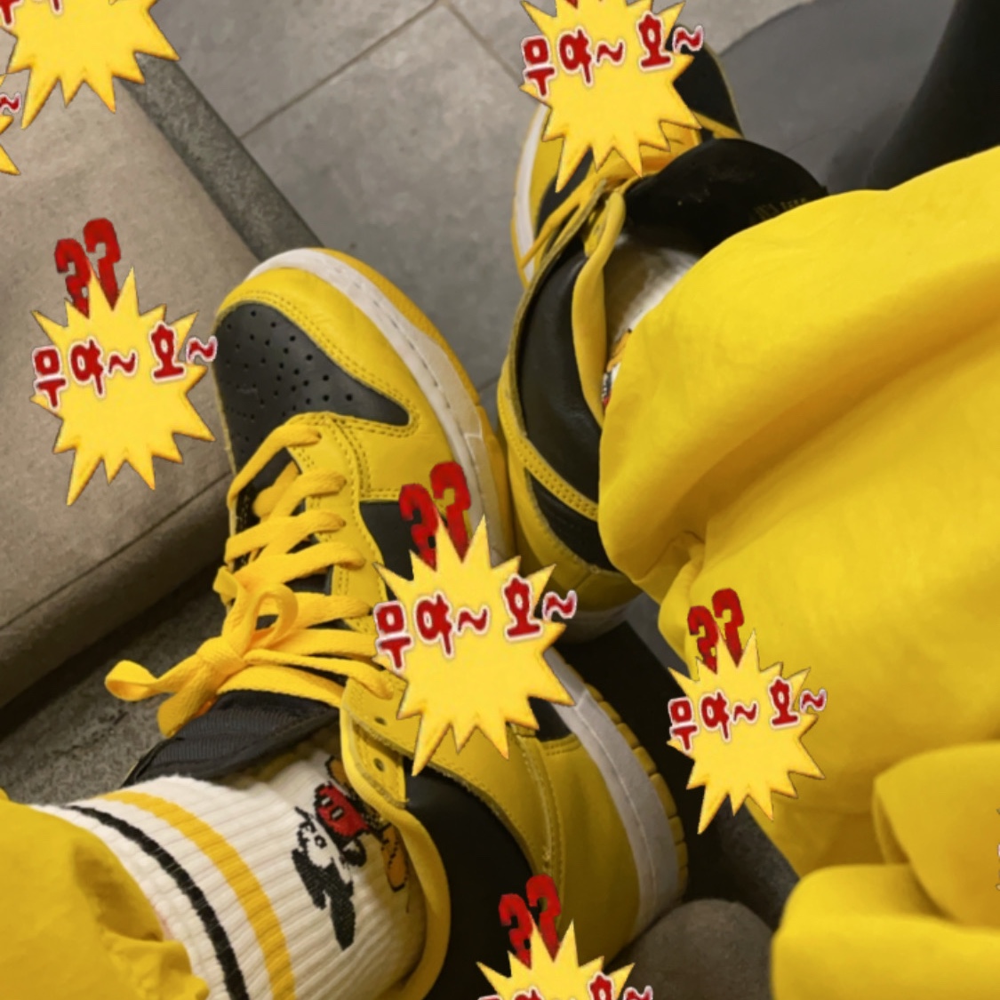 Nike Dunk High SP Varsity Maize 착용 스타일 - 3