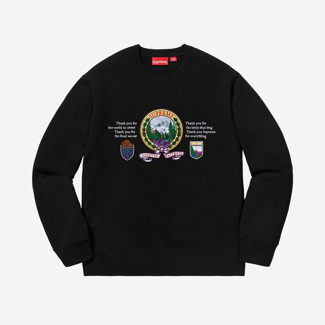 Supreme Mountain Crewneck Black - 19FW 상세 이미지 1