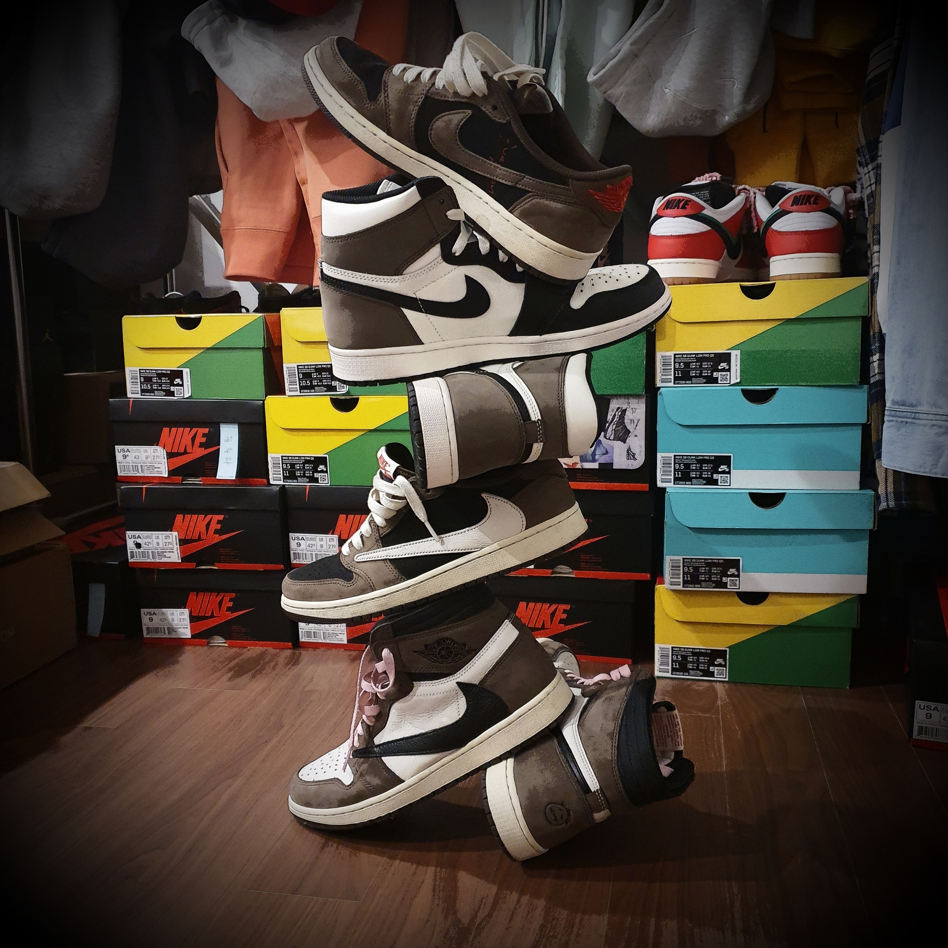 Jordan 1 x Travis Scott Retro High OG SP Mocha, Jordan 1 x Travis Scott Retro Low OG SP Mocha 착용 스타일