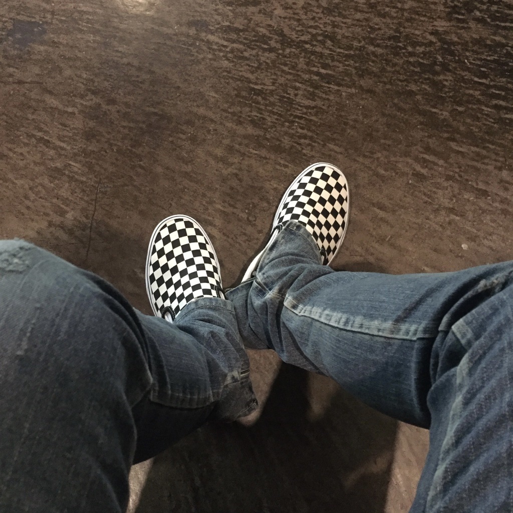 Vans Slip-On Checkerboard ์ฐฉ์ฉ ์คํ์ผ