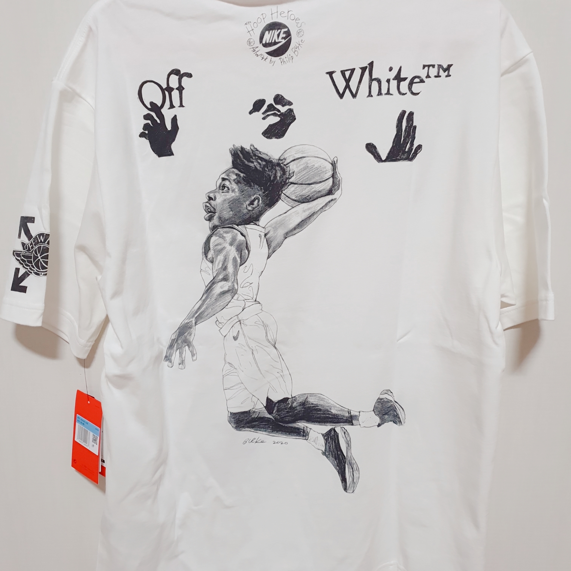 Jordan x Off-White S/S T-Shirt White - Asia 착용 스타일 - 2