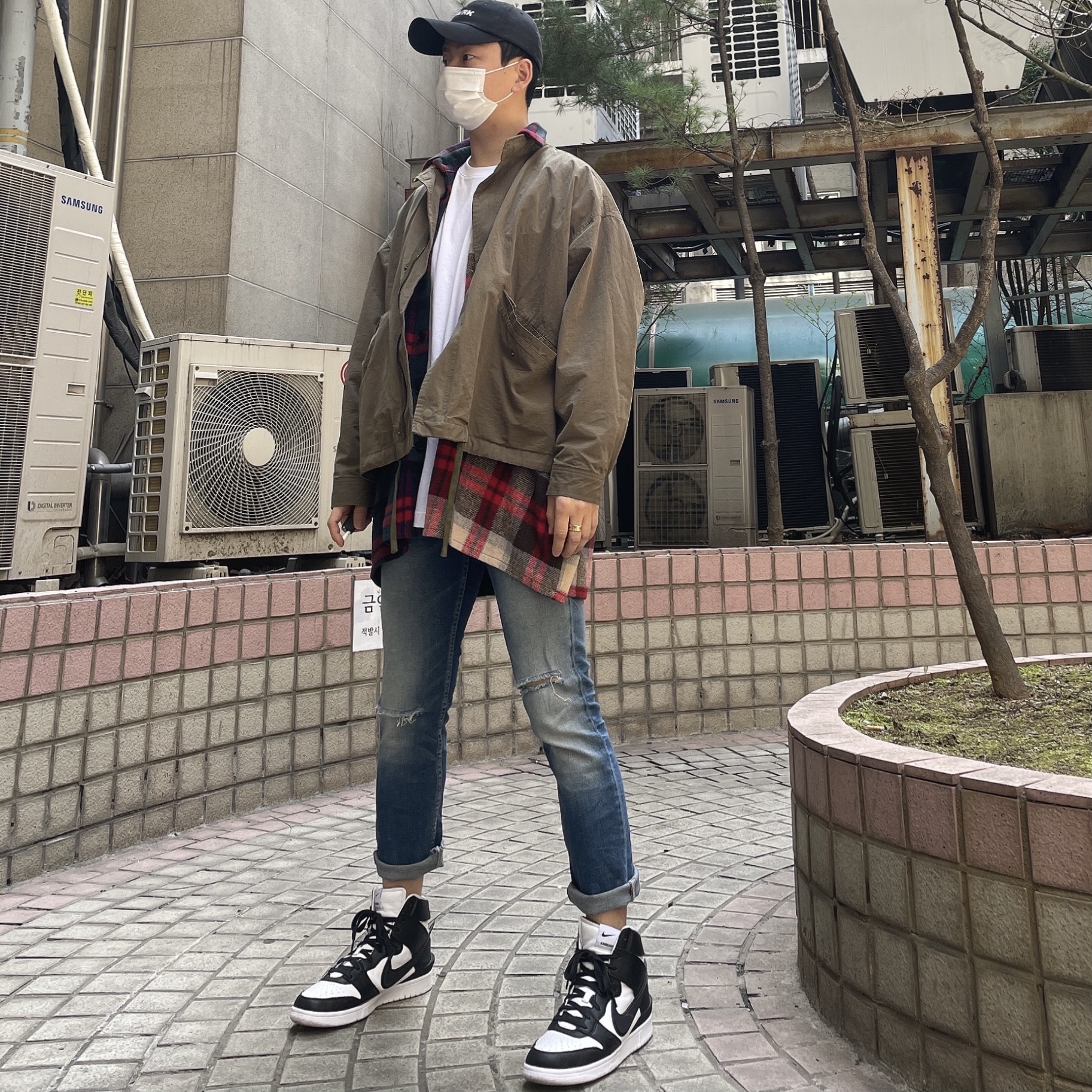 Nike x Ambush Dunk High Black 착용 스타일