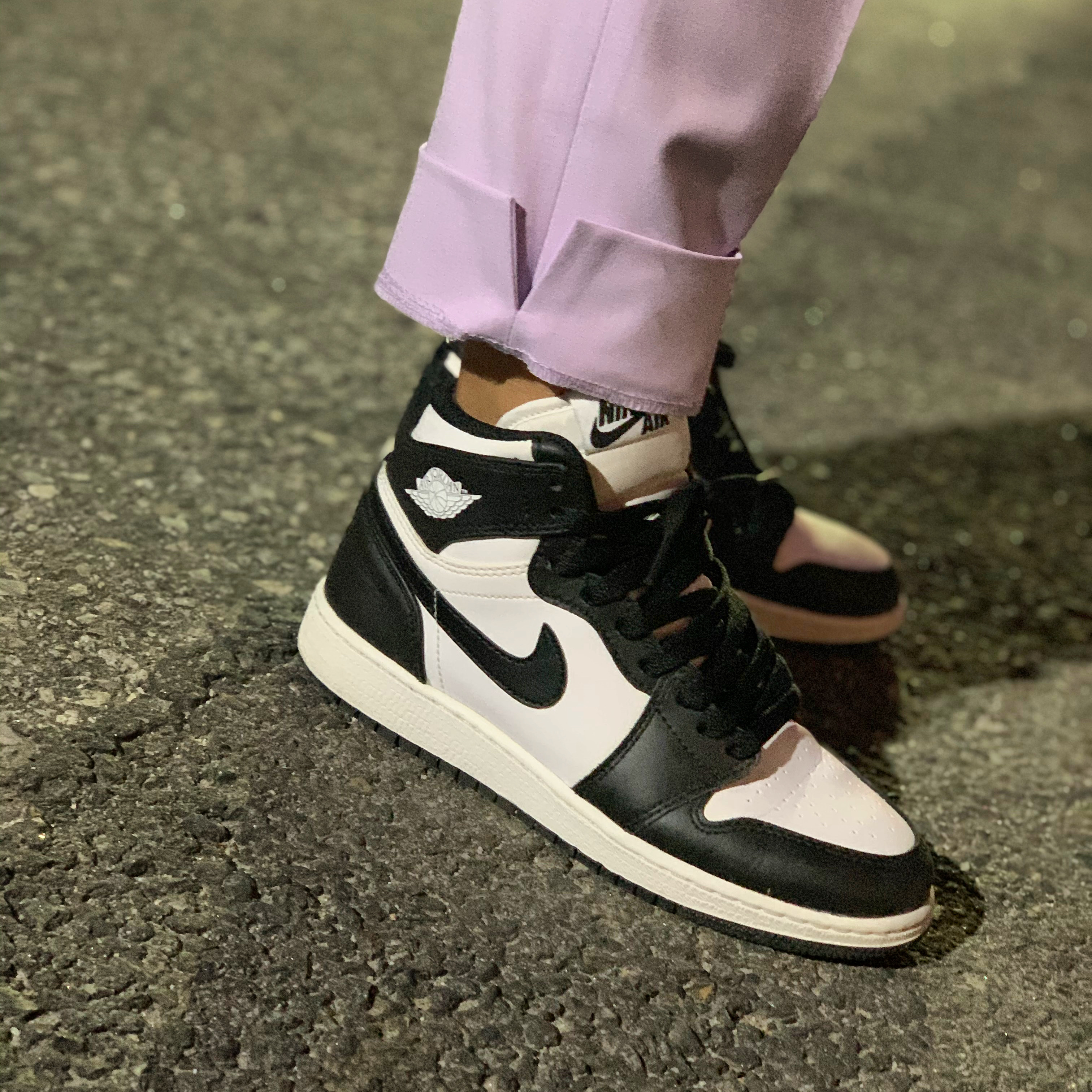 (GS) Jordan 1 Retro High OG Black White 2014 착용 스타일