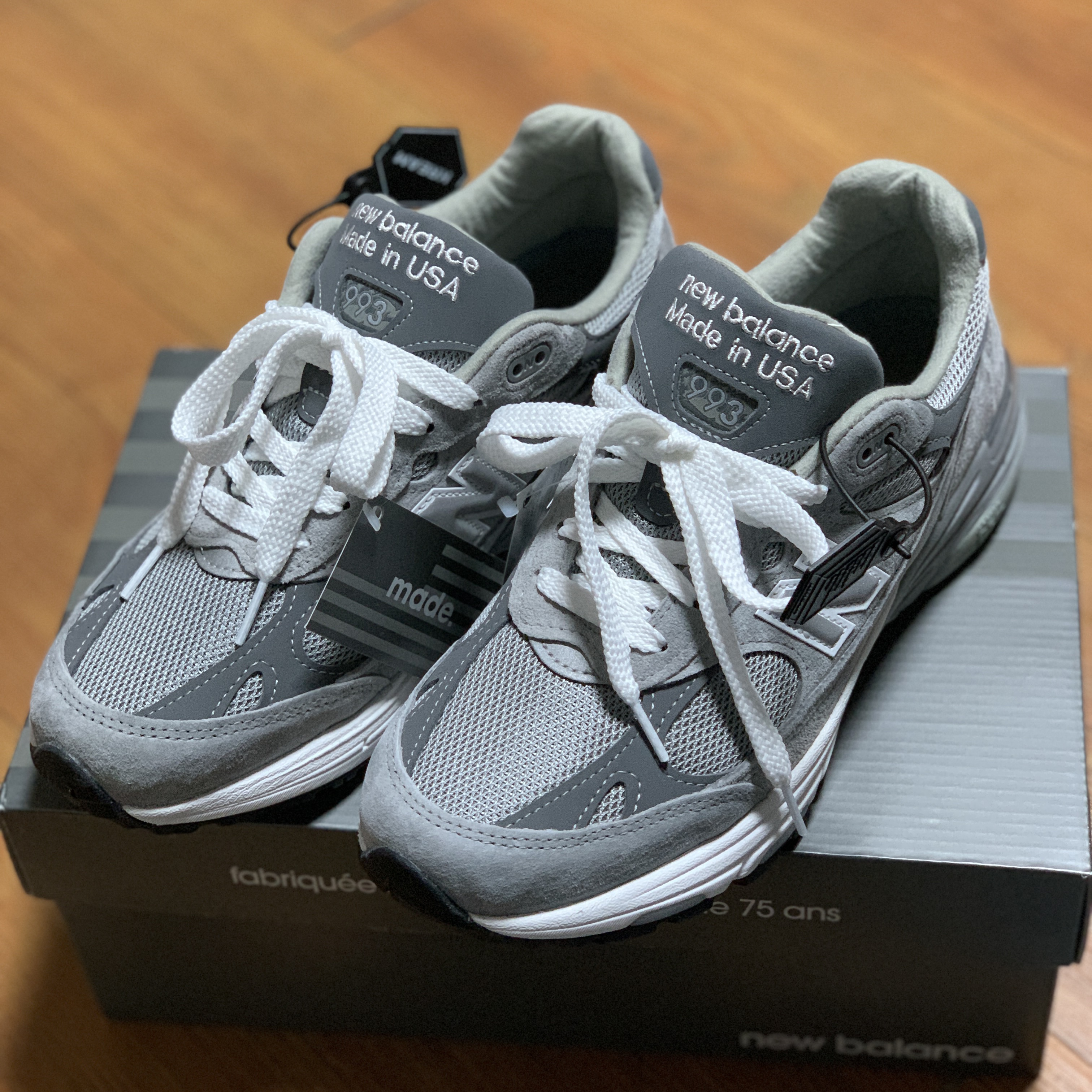 New Balance 993 Made in USA Grey - D Standard 착용 스타일 - 2