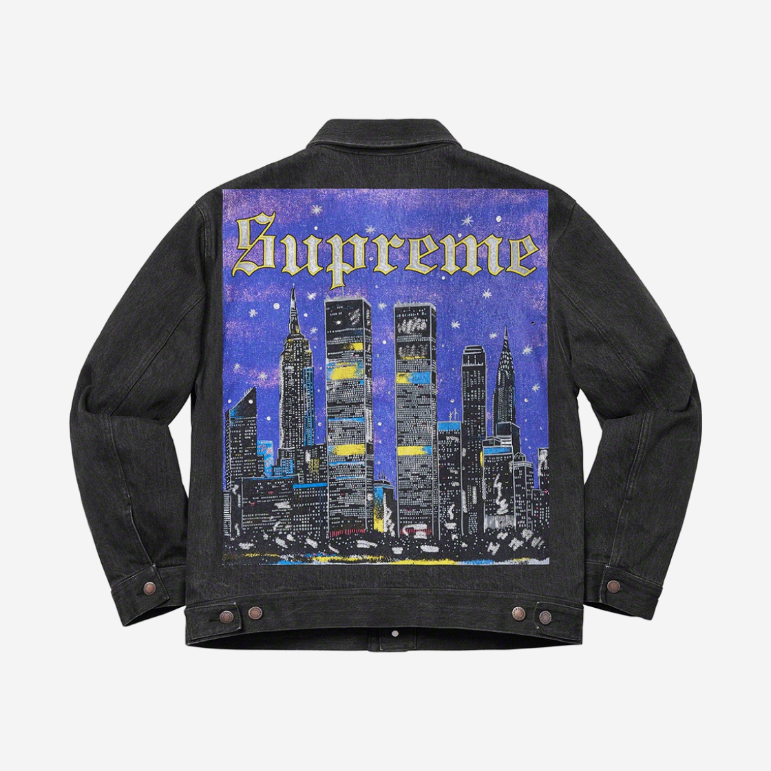 Supreme new york painted hotsell trucker jacket